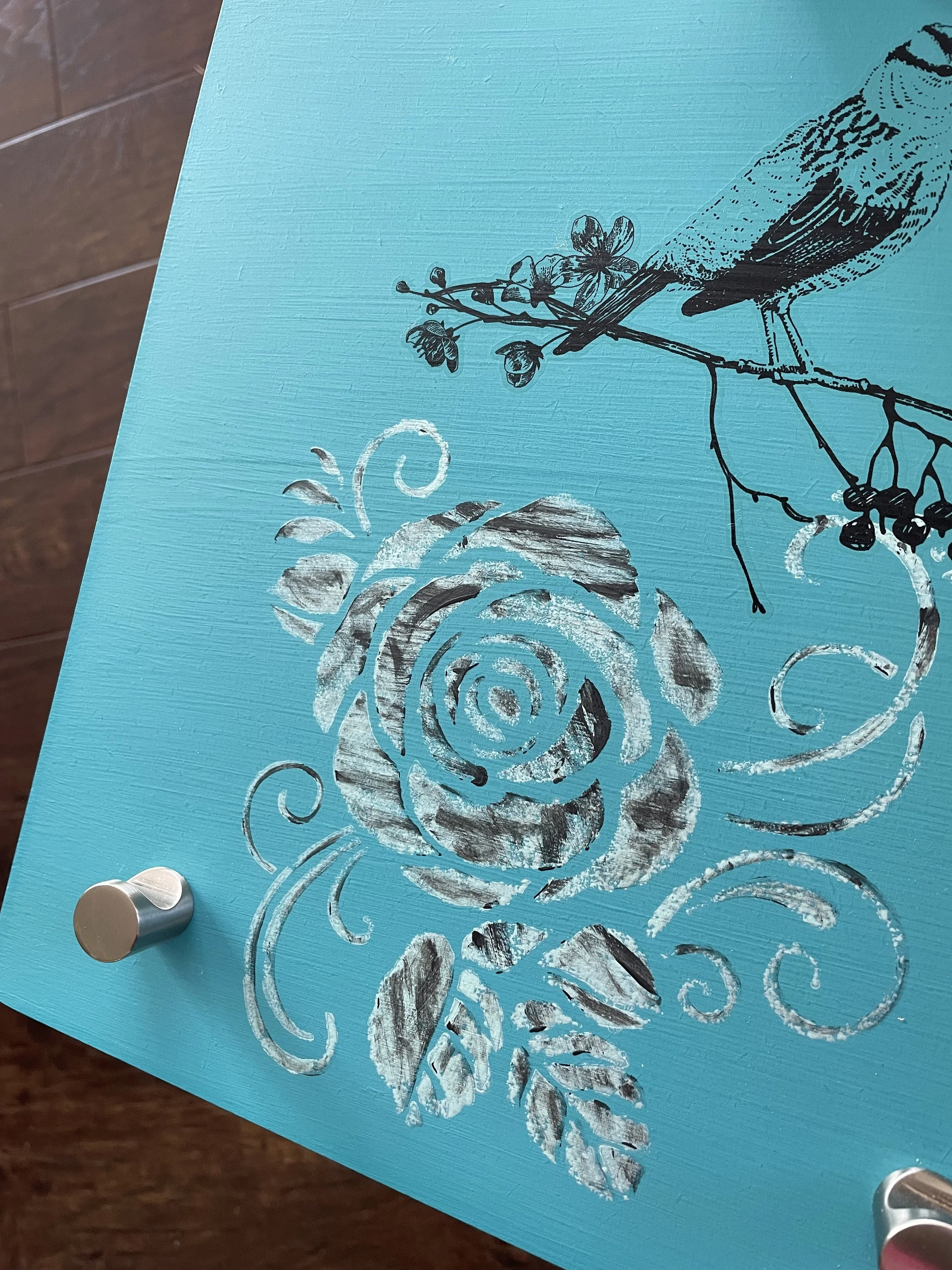 WALL ART HOOKS - Birds & Silver Roses
