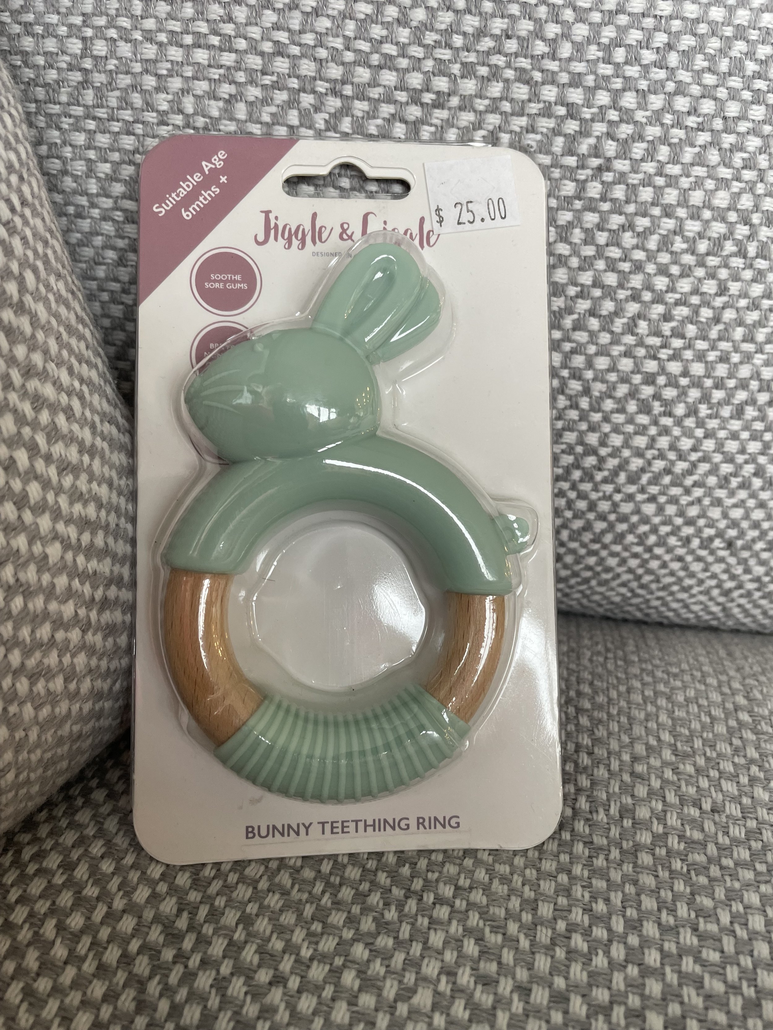 BUNNY TEETHING RING - only one left
