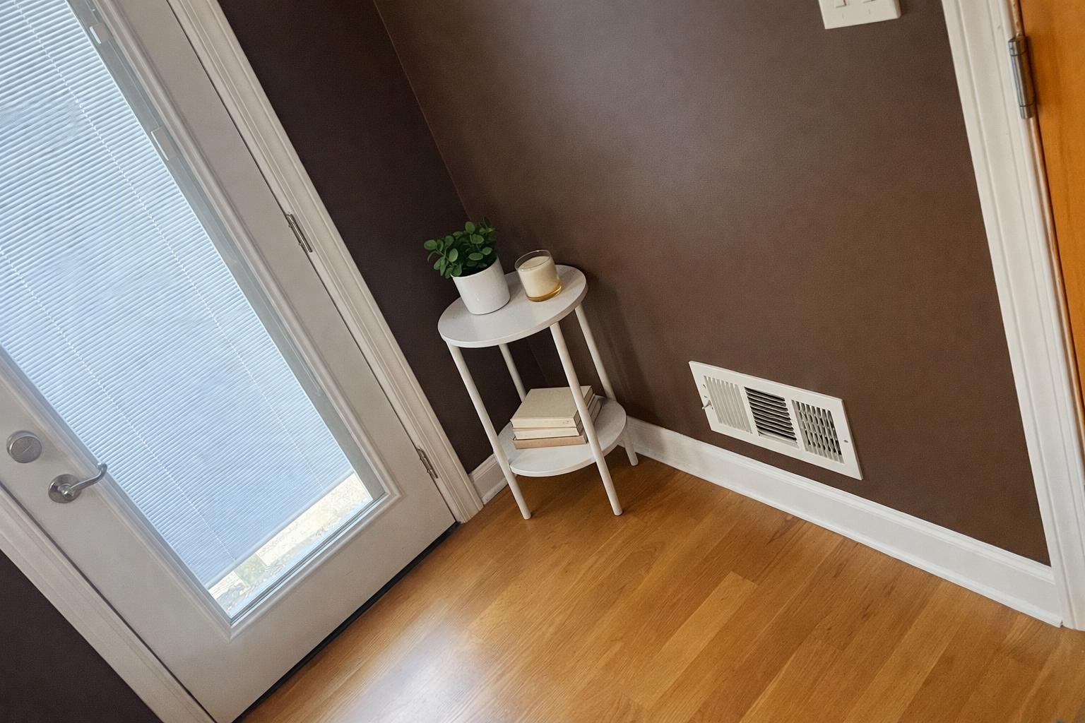 Purpose-driven, functional minimalist space.