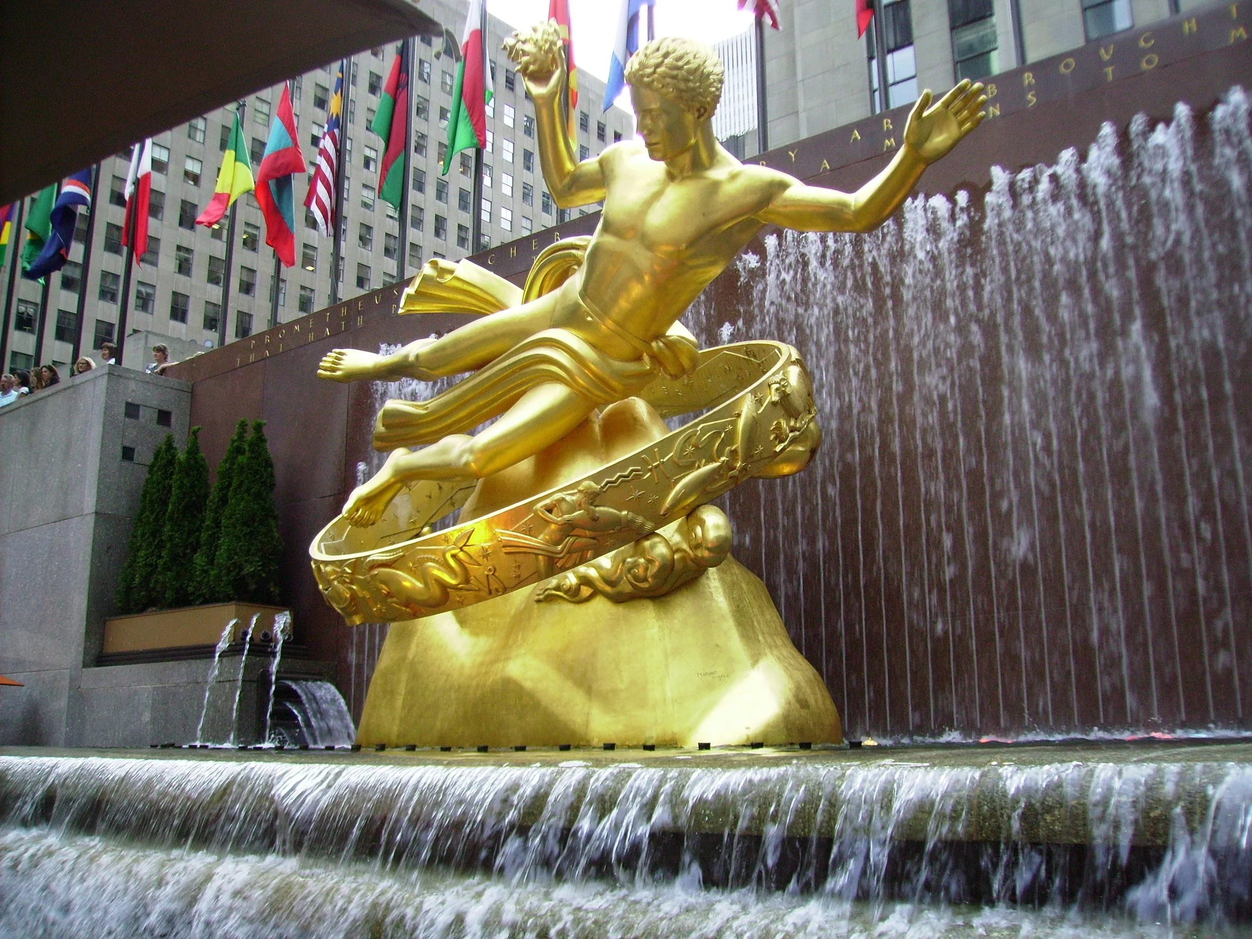 The Prometheus statue at the Rockefeller center in New York