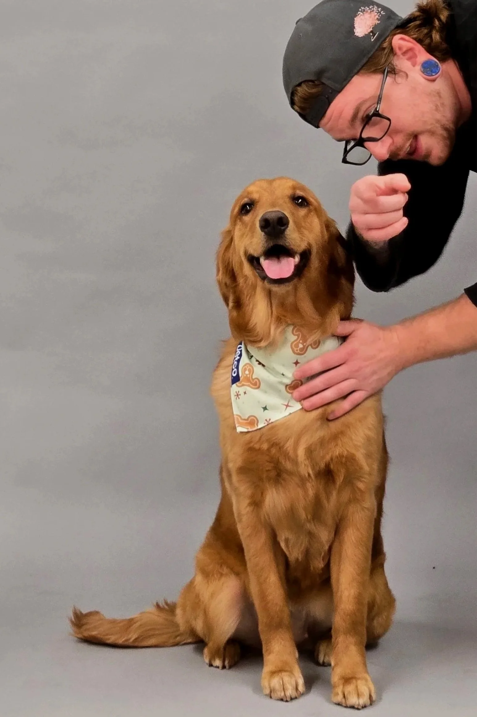 A behind-the-scenes moment during a portrait session.