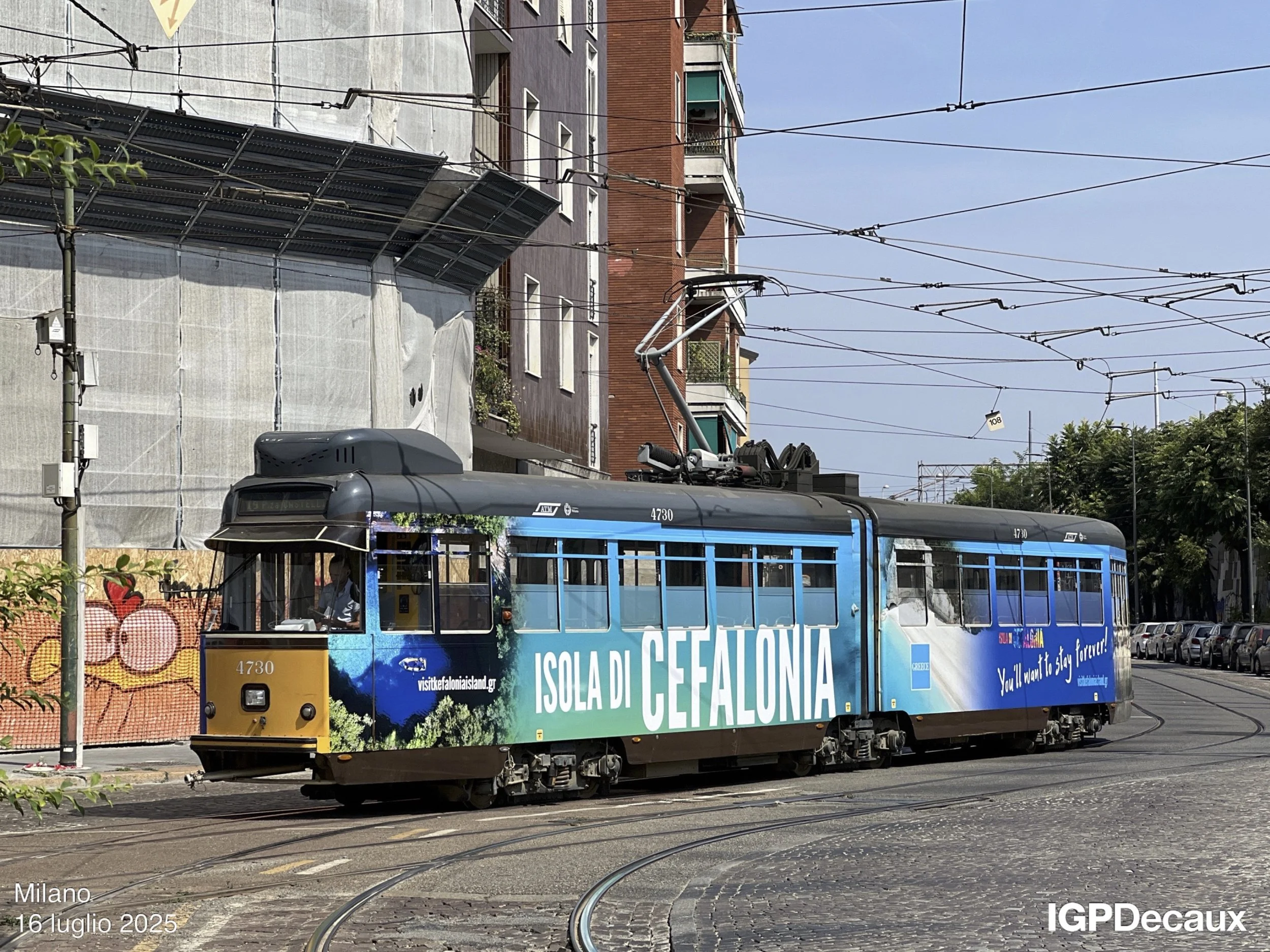 Kefalonia Island transit media in centre of Milan full wrap trap