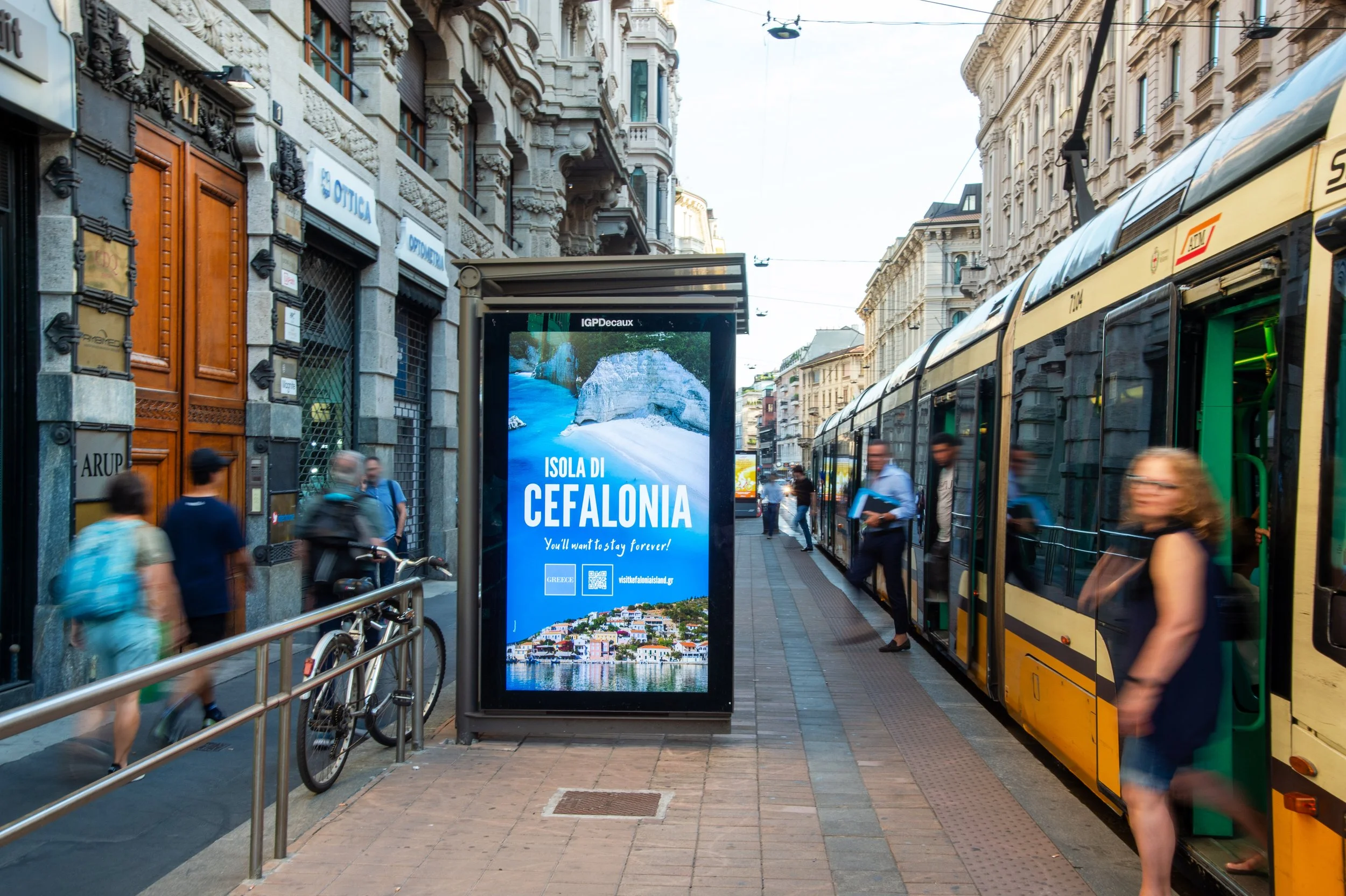 Kefalonia Island DOOH campaign in Milan Italy