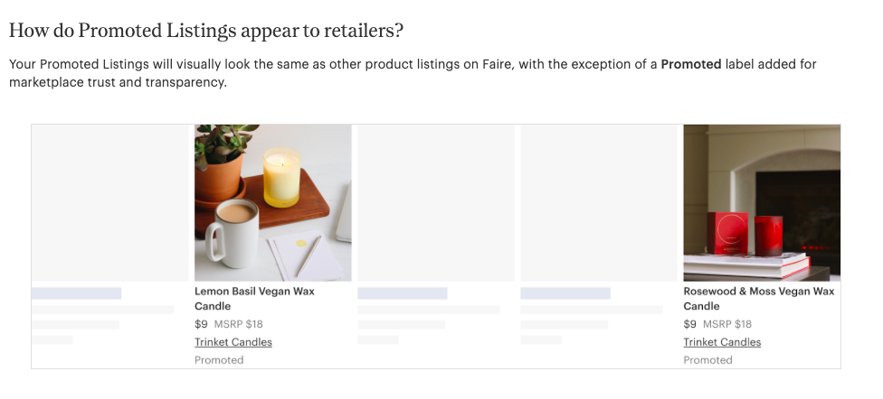 Faire Wholesale Promoted listing