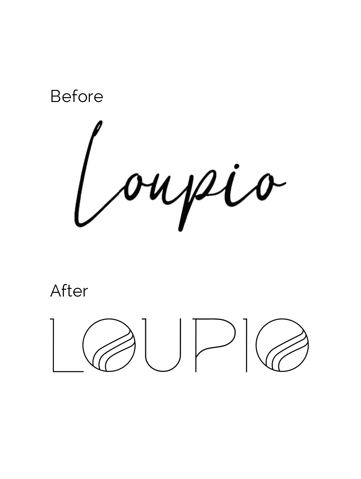 LOUPIO logo before and after