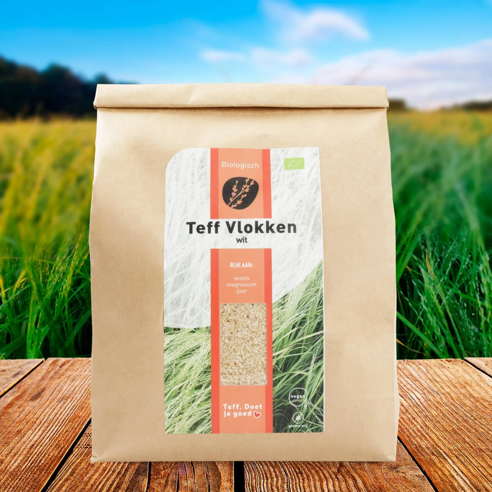 Biologische teff vlokken wit