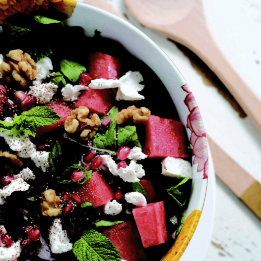 Watermeloen feta salade