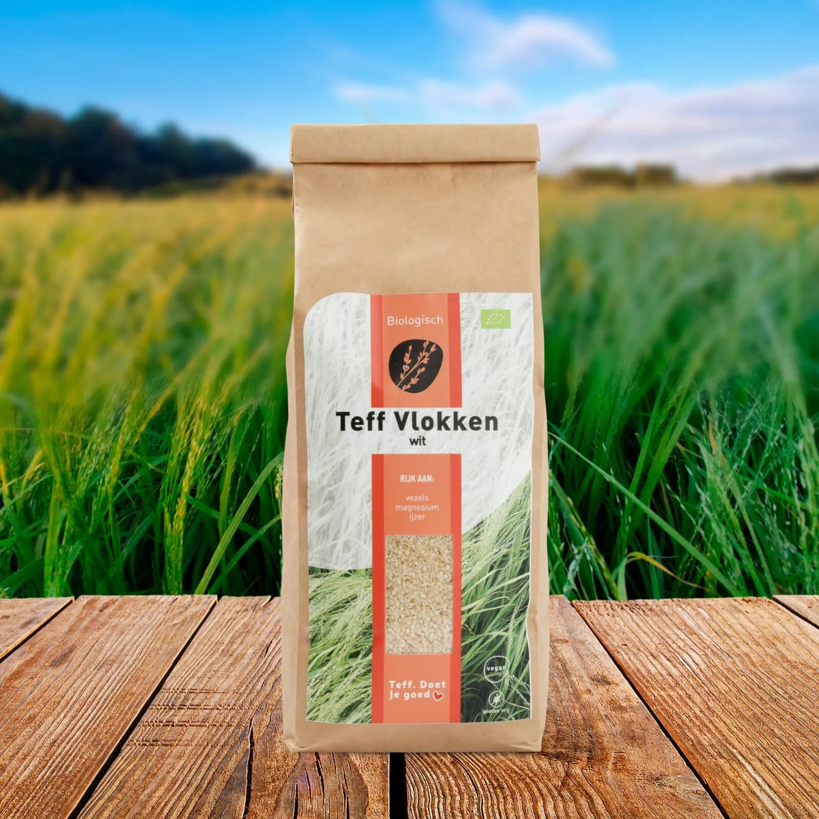 Biologische teff vlokken wit