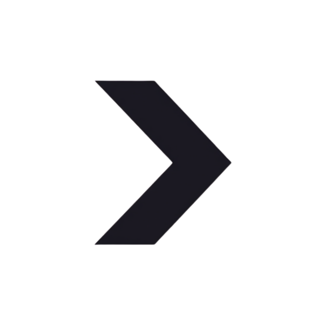 A black, stylized arrow pointing to the right.