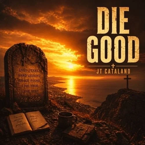 Die Good by JT Catalano is a sparse piano recovery ballad with heartbeat kick, controlled belt vocals, warm acoustic lift, and a raw mortality-ballet mood.
