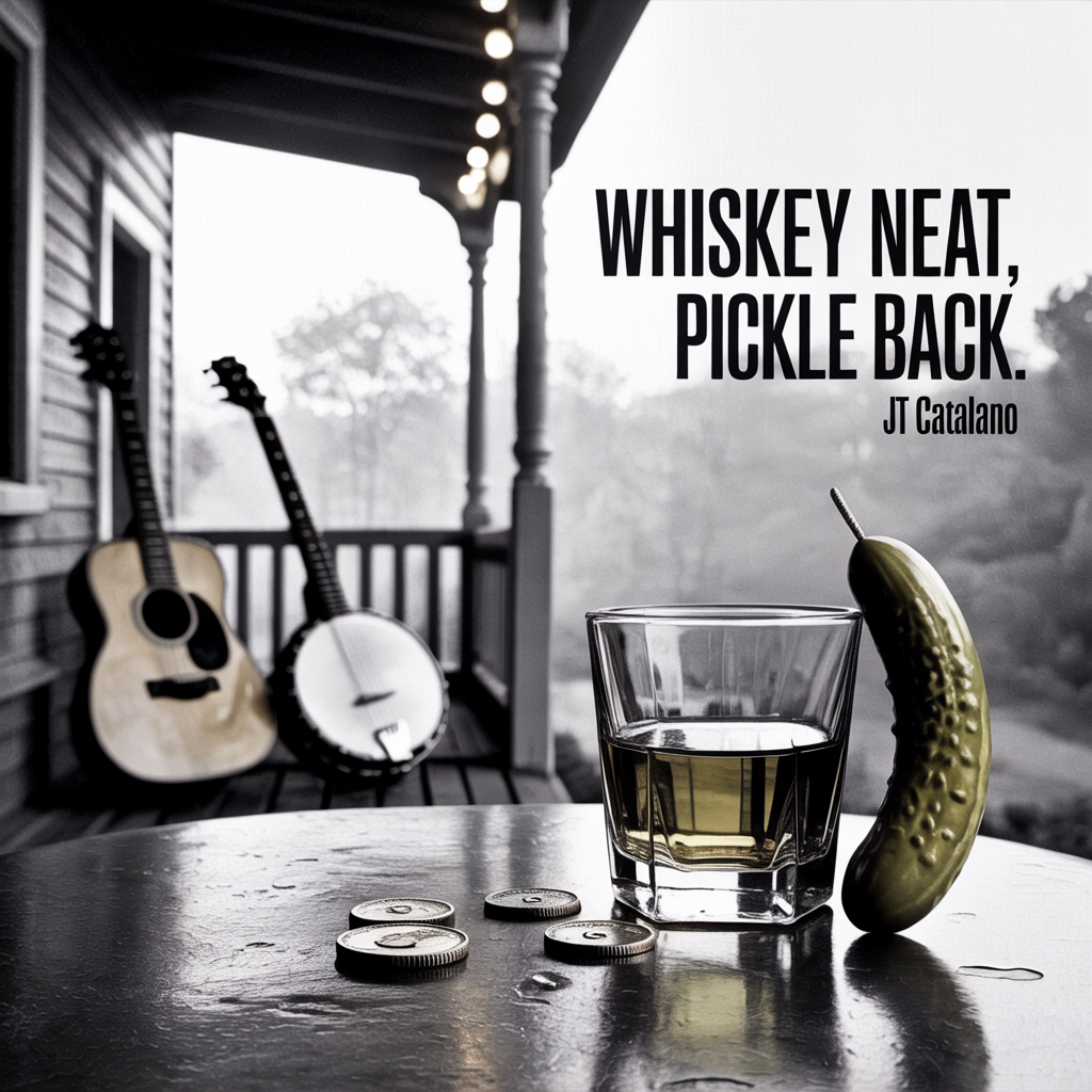Whiskey Neat, Pickle Back by JT Catalano is an Americana hip-hop nostalgia song with a catchy hook inspired by growing up through the 80s, 90s, and 2000s.
