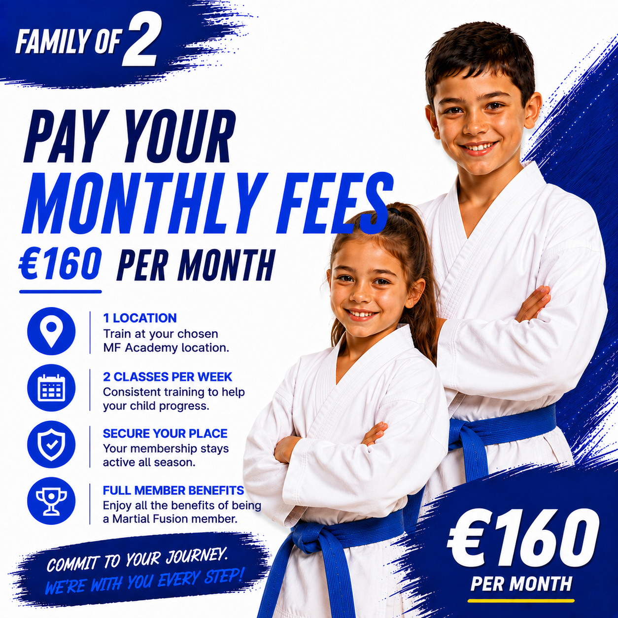 Family of 2 Martial Arts Membership Package