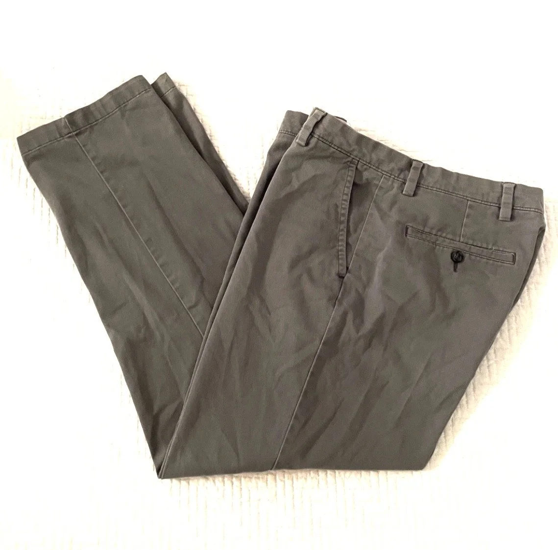 Docker’s Men’s pants 36x32 flat front classic fit in grey brushed cotton