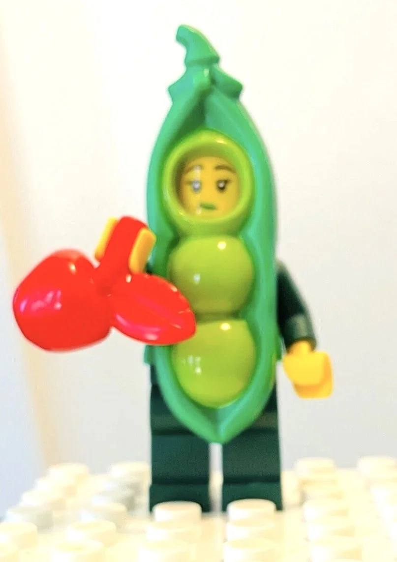 LEGO Sweet Pea Pod and original minifigure vegetable kid