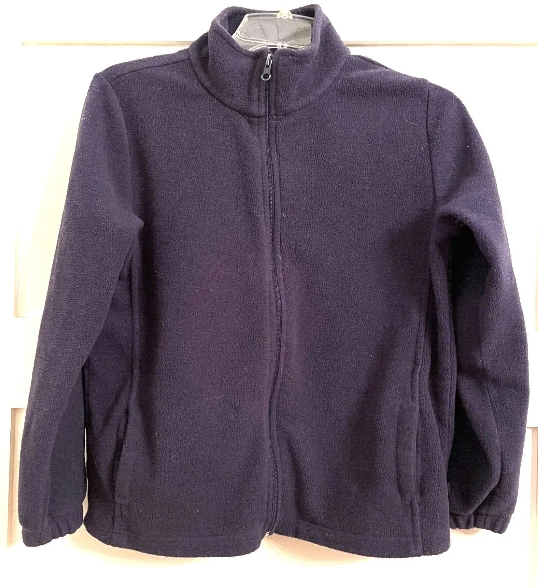 Dickies youth small zip cardigan fleece jacket In navy blue