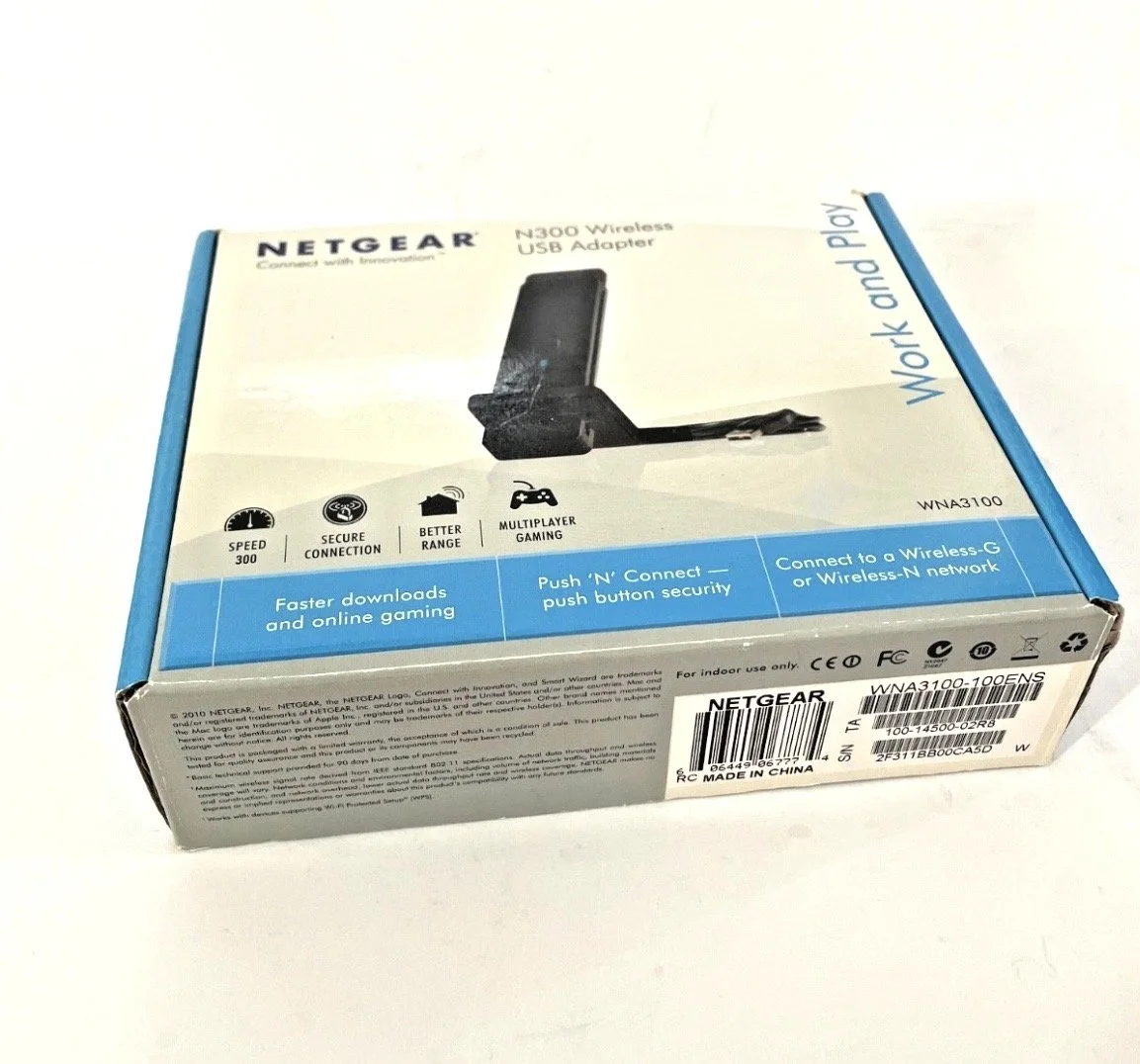 NetGear N300 Wireless USB Adapter New