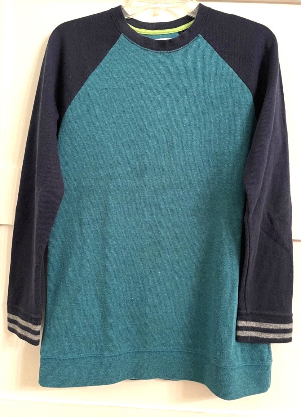 Old Navy Boys XXL 18 teal/navy crew neck long sleeve sweater