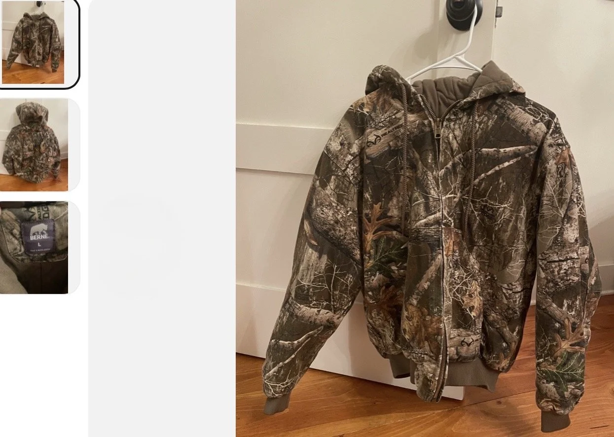 Berne Realtree men’s large hooded quilted jacket