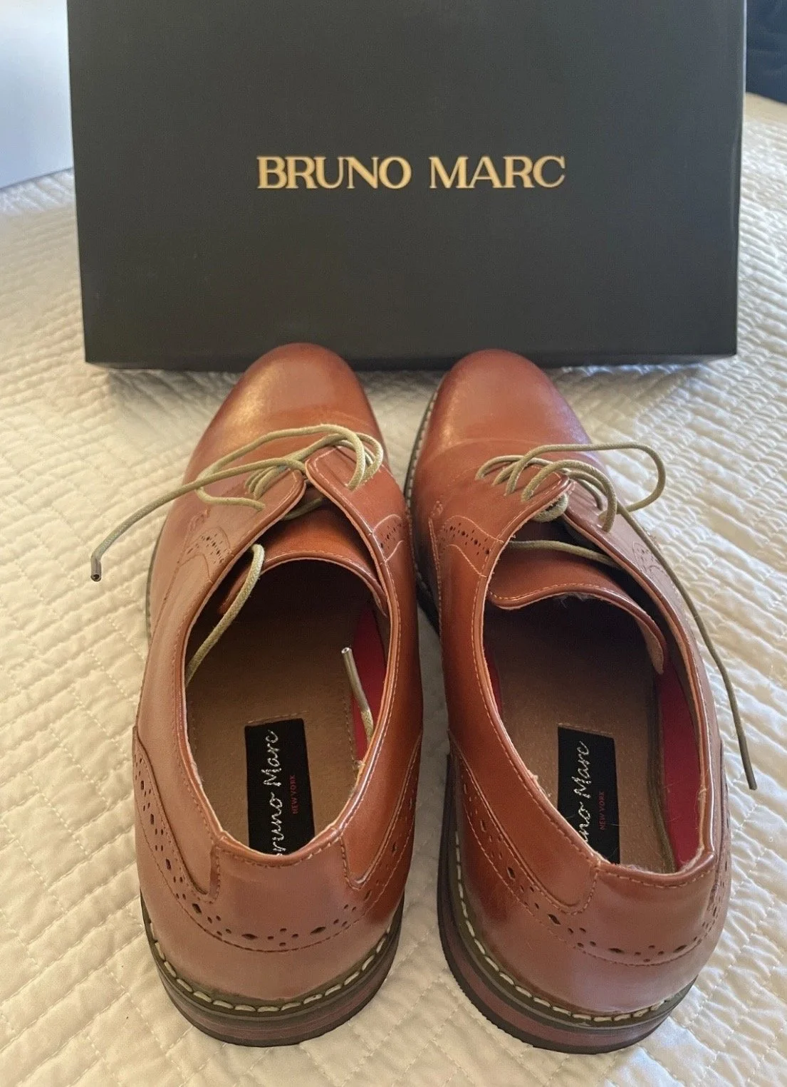 Bruno Marc New York men’s size 11 camel/tan lace up dress shoes