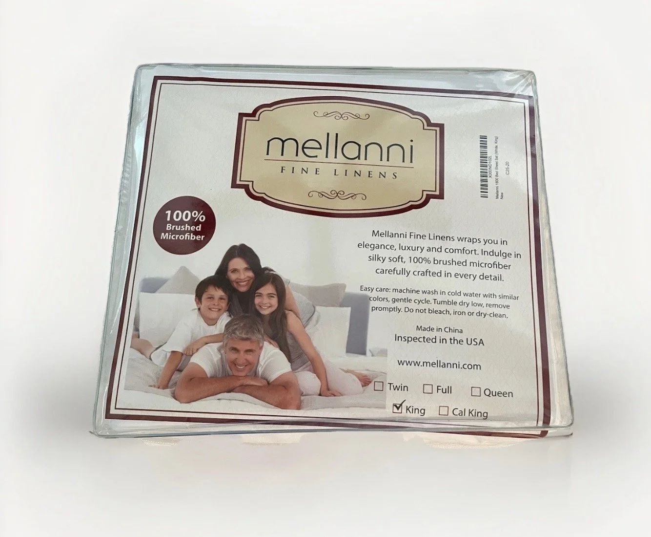 Mellanni KING 1800 Brushed Microfiber Luxury linen 100% Cotton Sheet Set White new in unopened packaging
