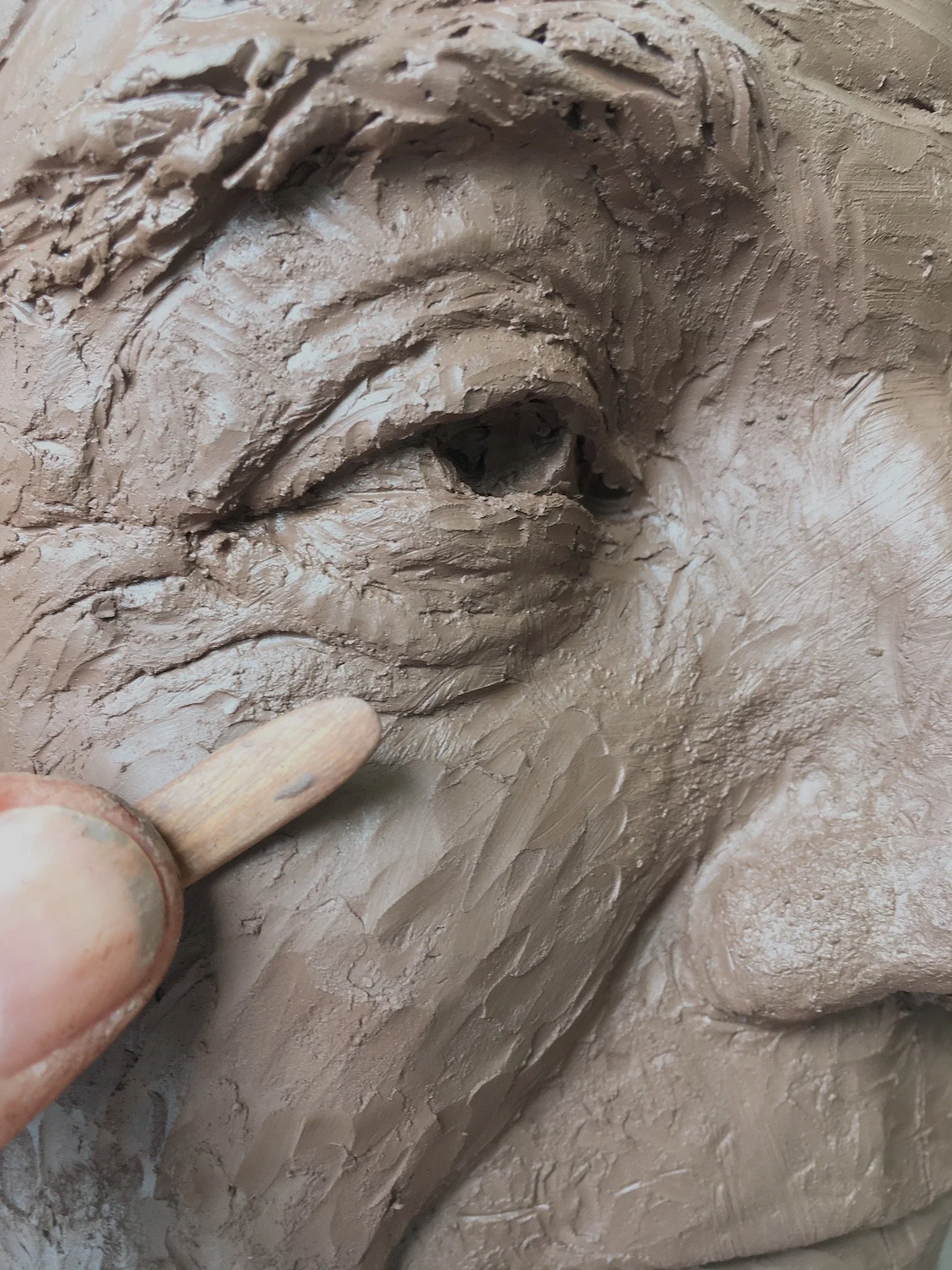 Deirdre Nicholls, Clay model of A.T, Closeup.jpg