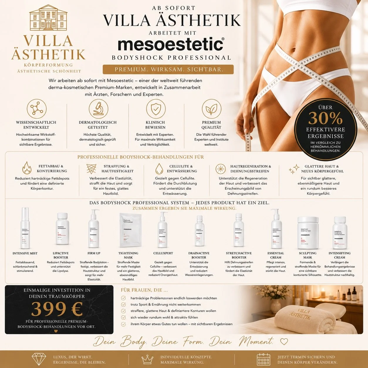✨ AB SOFORT: VILLA &Auml;STHETIK X MESOESTETIC @mesoestetic @mesoestetic.germany BODYSHOCK PROFESSIONAL ✨

Kennst du das Gef&uuml;hl, wenn bestimmte Problemzonen einfach nicht verschwinden wollen &mdash; egal wie viel Sport du machst oder wie sehr du