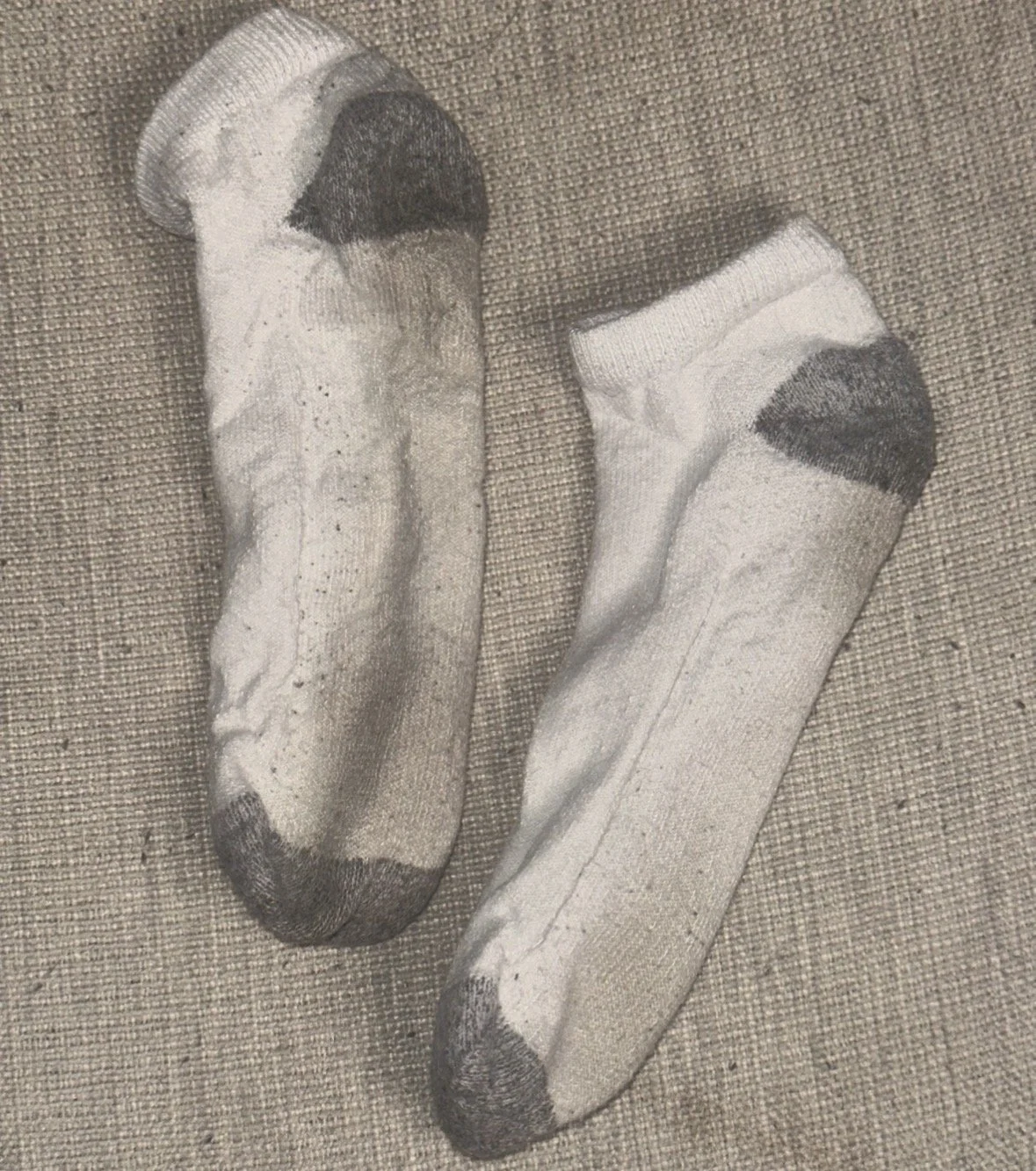 Grey and White Ankle Socks