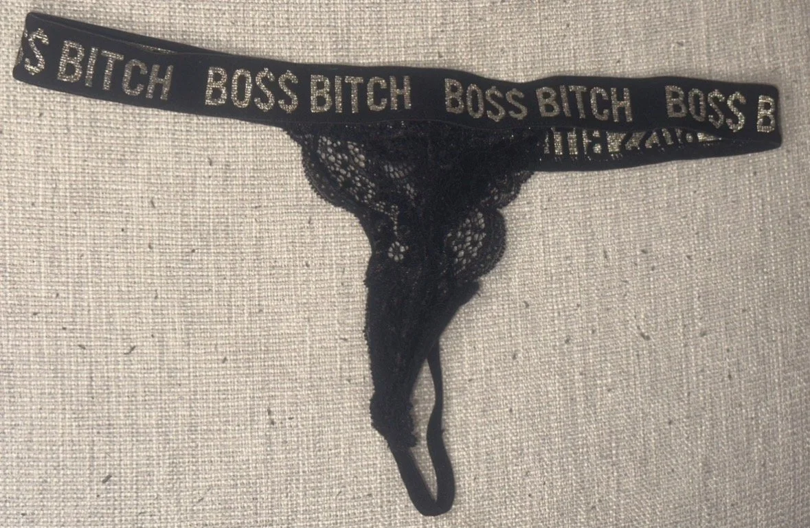 Black "Boss Bitch" G-String