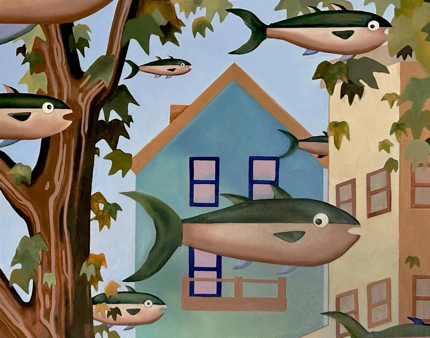 Another one from December. I forgot the dimensions thanks for playing. OIL ON WOOD