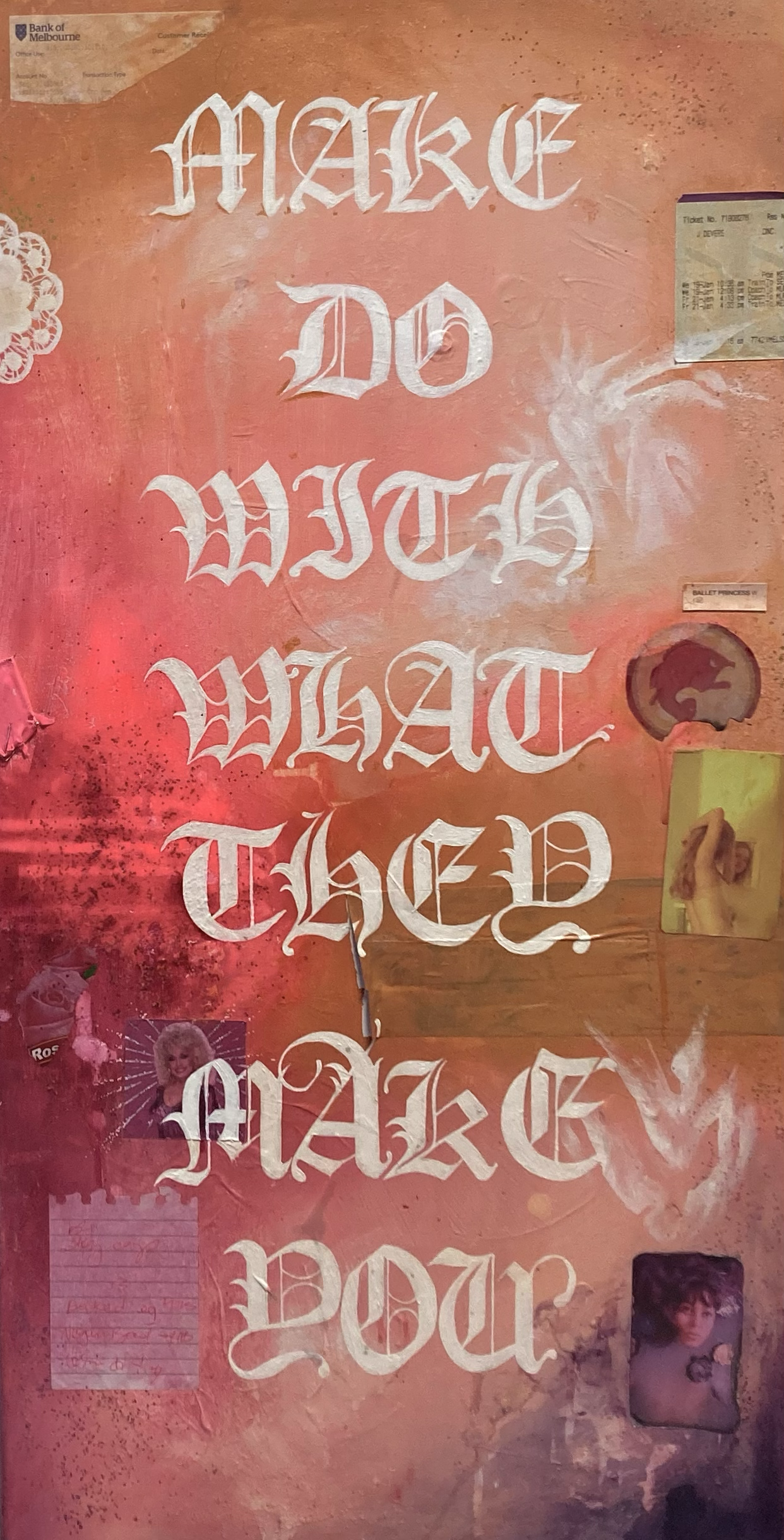 Untitled, Acrylic and collage on canvas, 2022