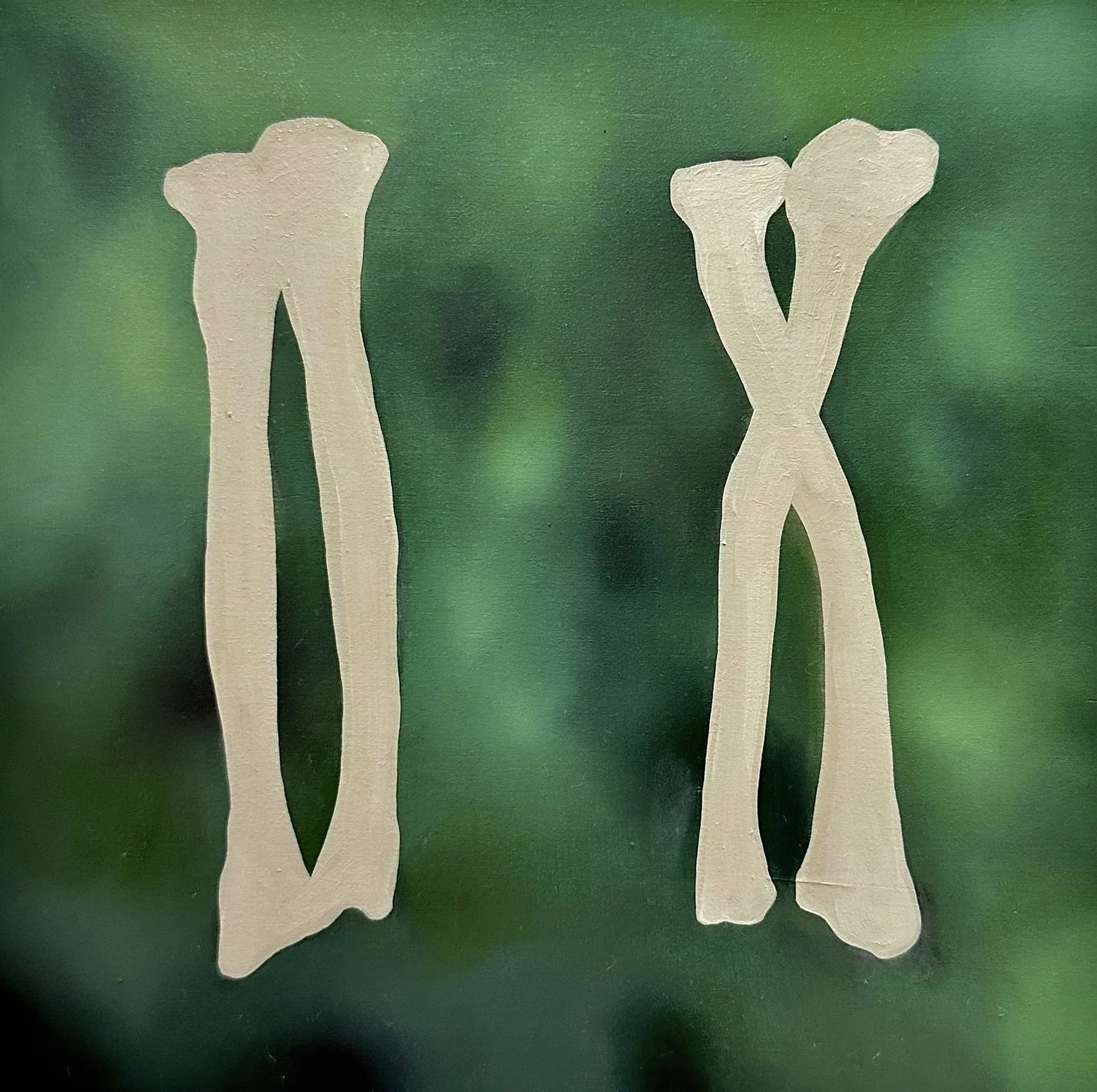 Bones, Oil on wood, 2024