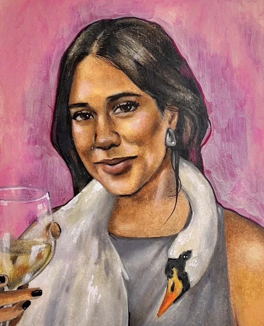 Zola, Watercolour and coloured pencil on paper, 2024