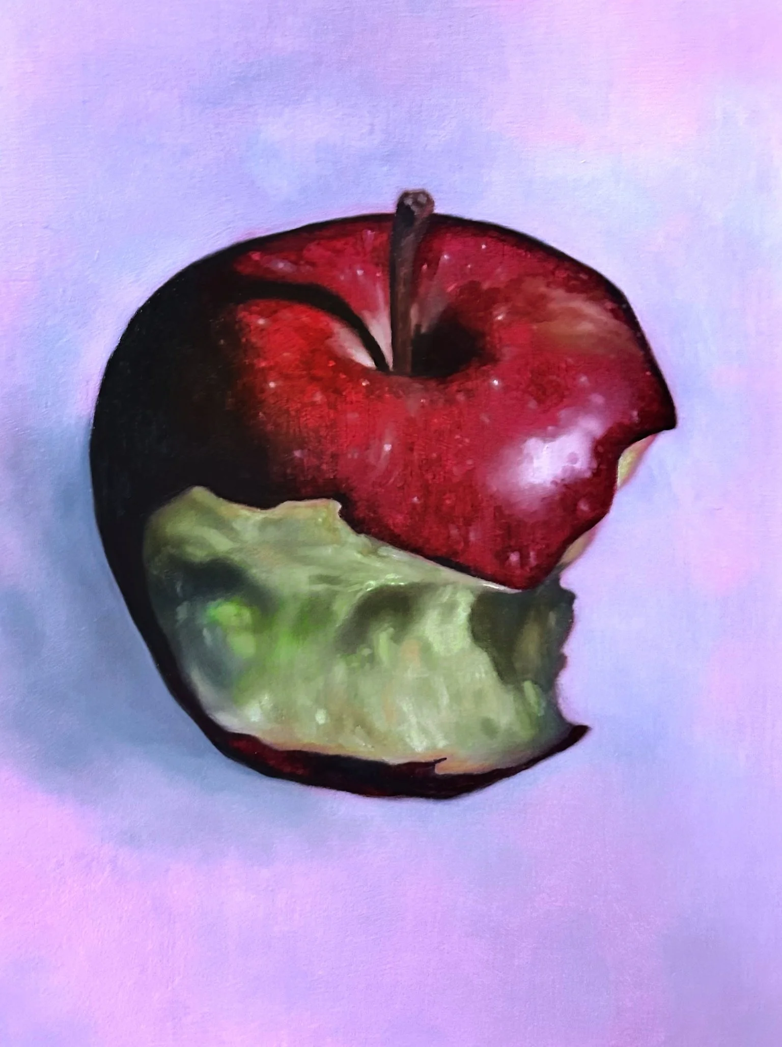 Apple, Oil on wood, 2024