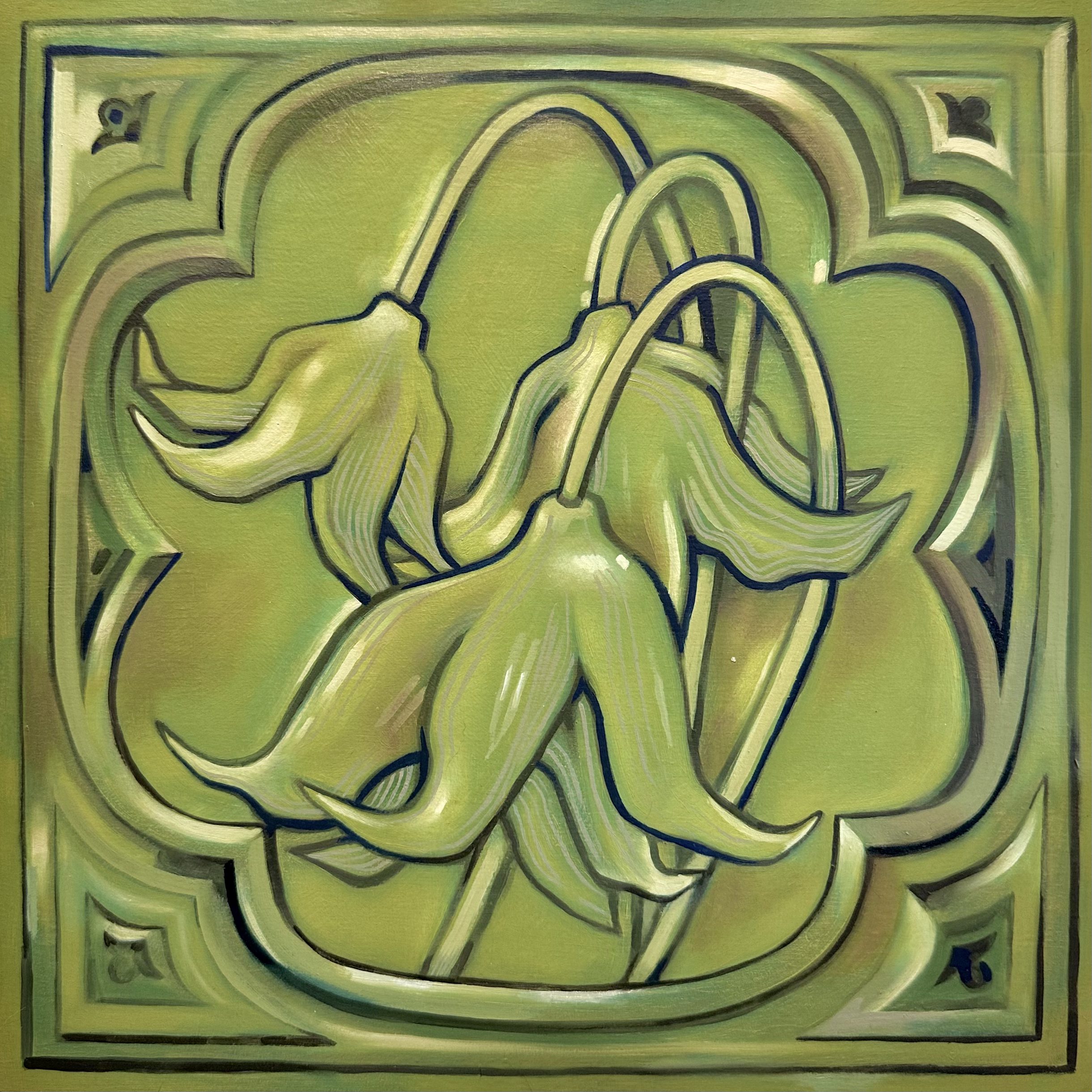 Greenhouse, Oil on wood, 2025