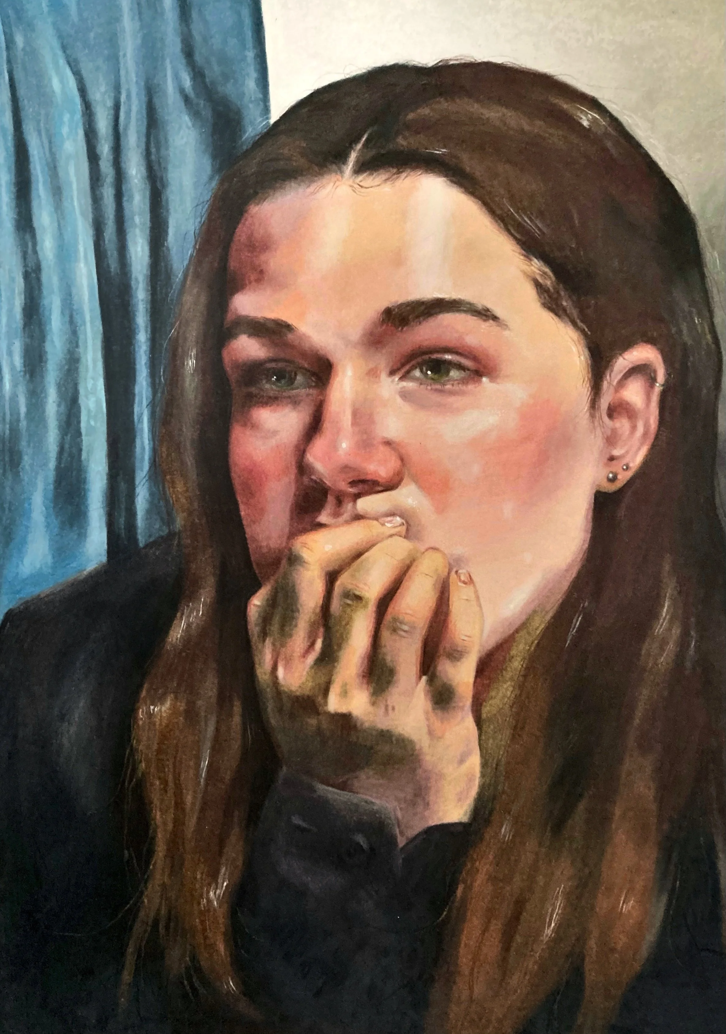 Self Portrait, coloured pencil on paper, 2022