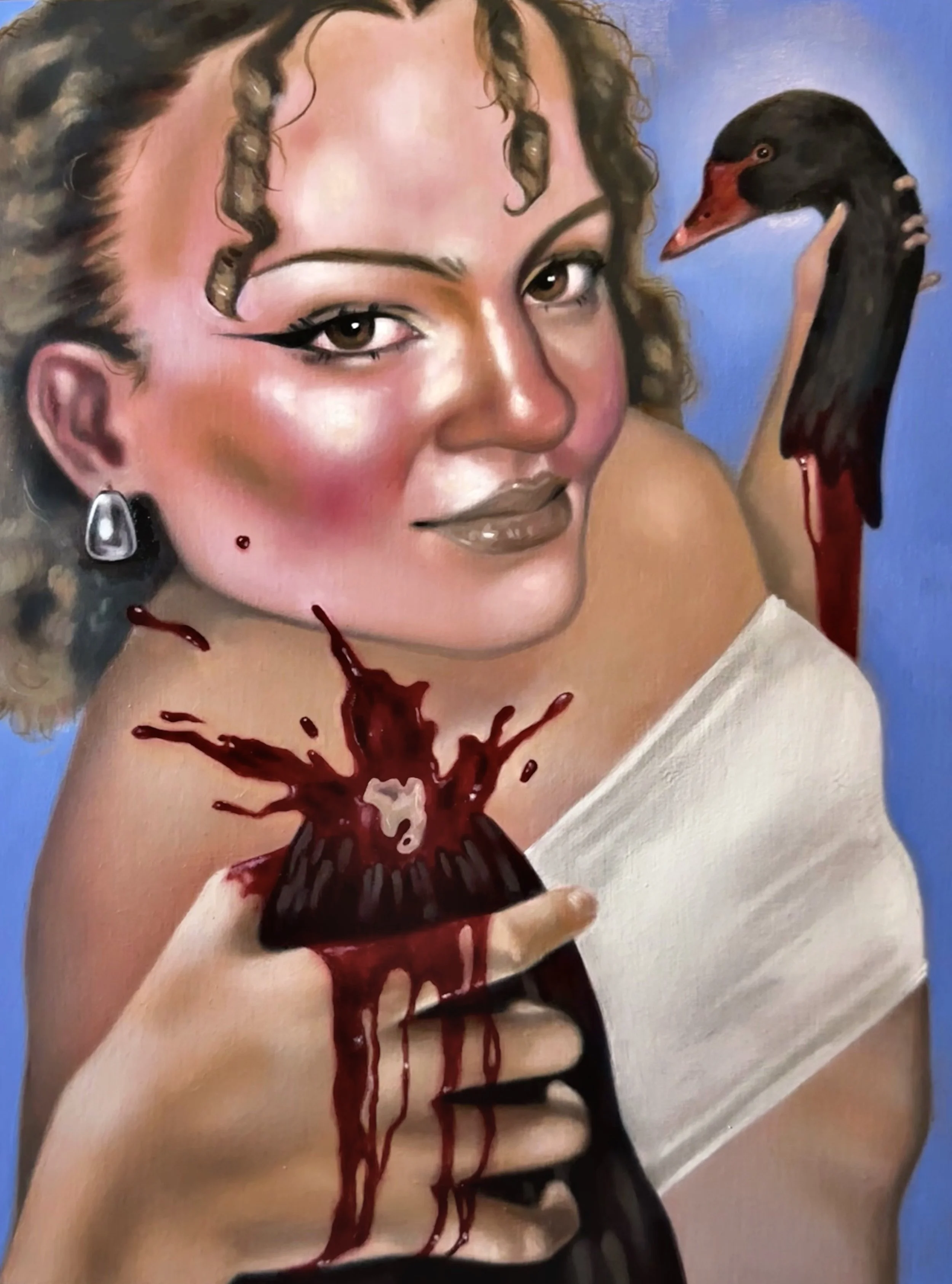 Man's Best Friend, Oil on wood, 2025