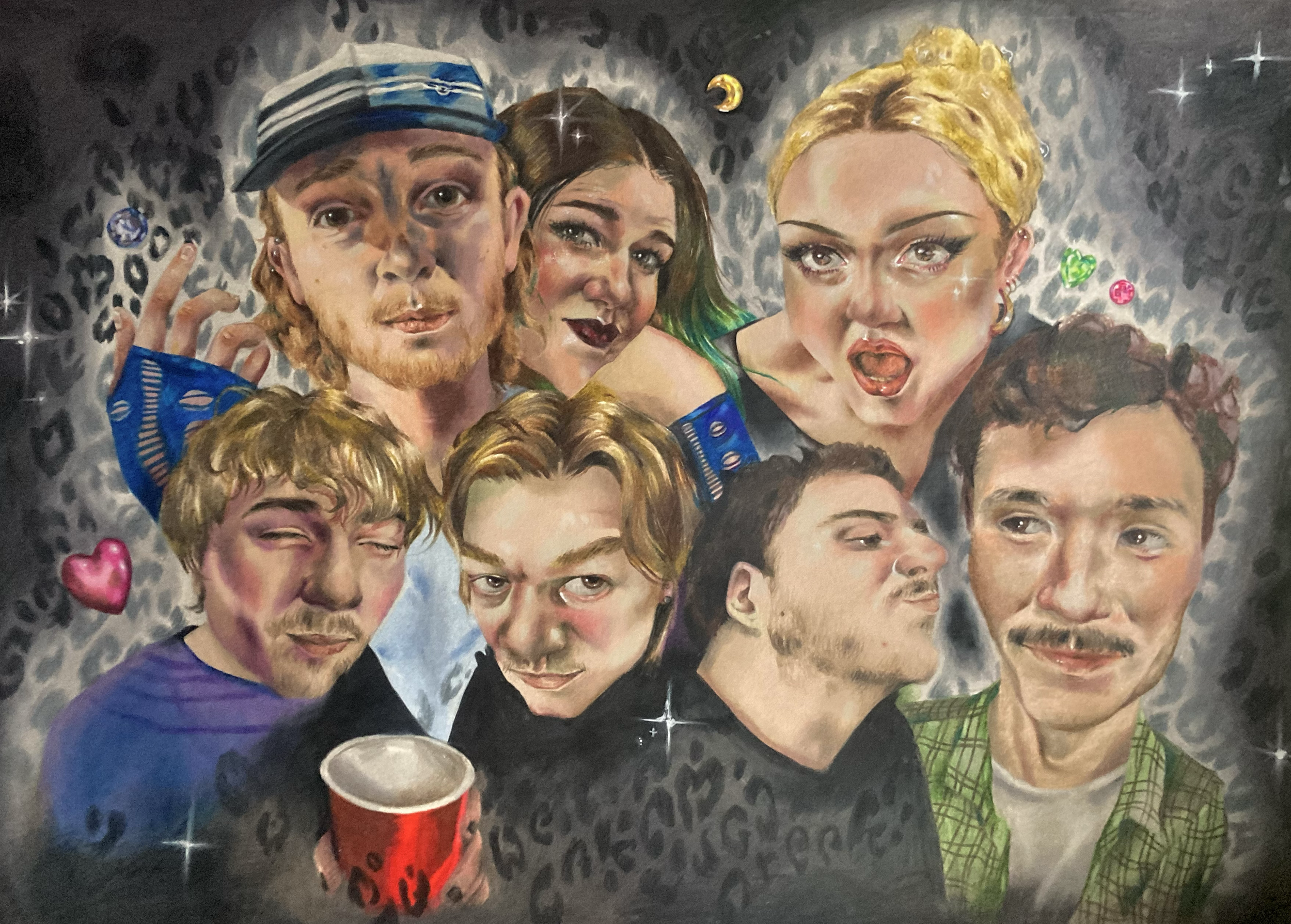 House Party, Watercolour and coloured pencil on paper, 2022