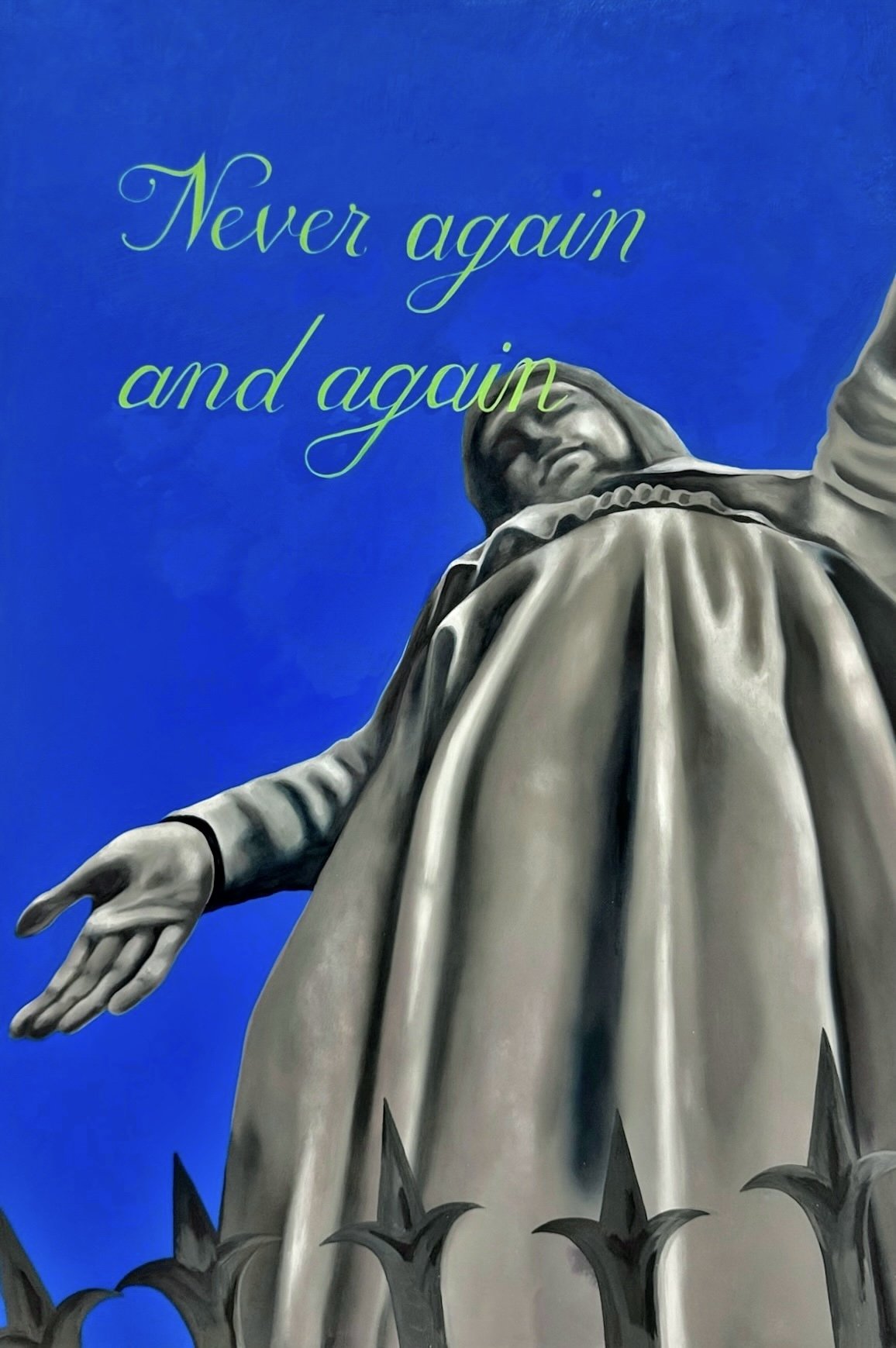 Prayer Hands Emoji, Oil on wood, 2024