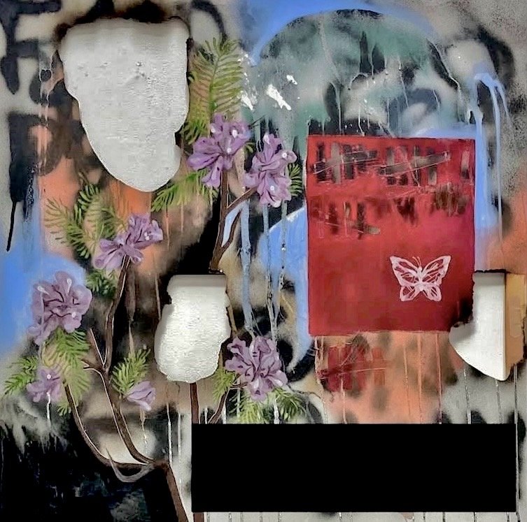 Untitled, Acrylic, gouache and collage on canvas, 2022