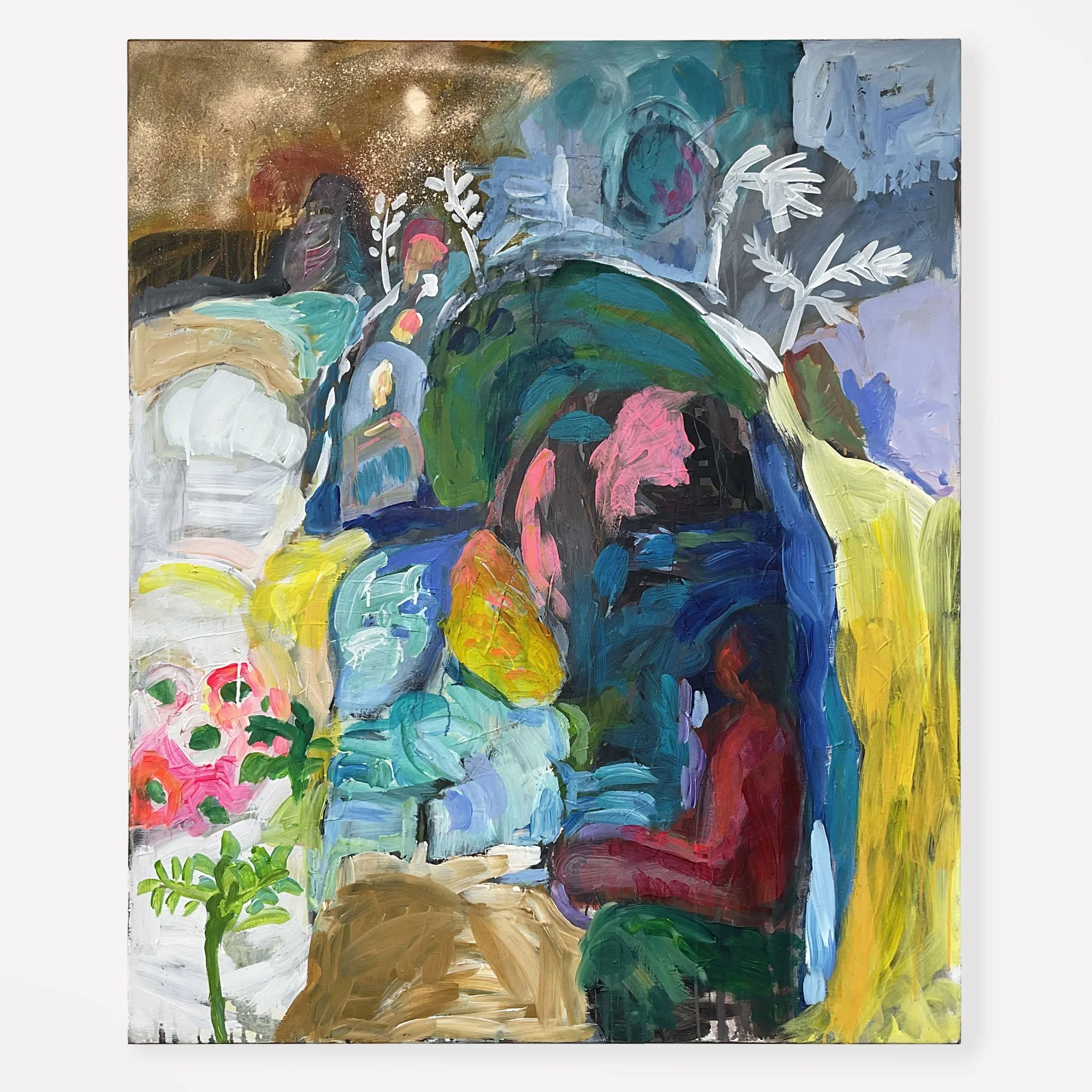 Mezi stromy, akryl, 110 x 130 cm