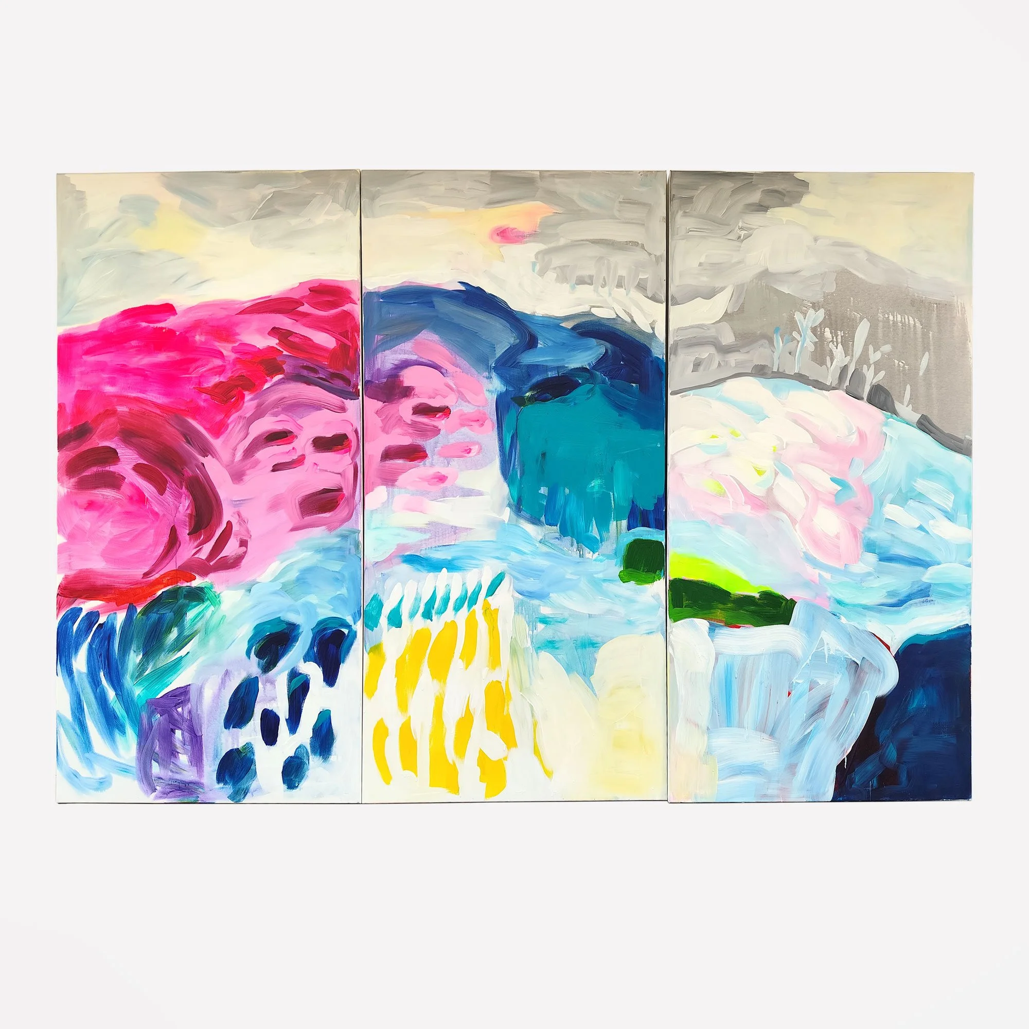 V kopcích 1, akryl, 240 × 180 cm