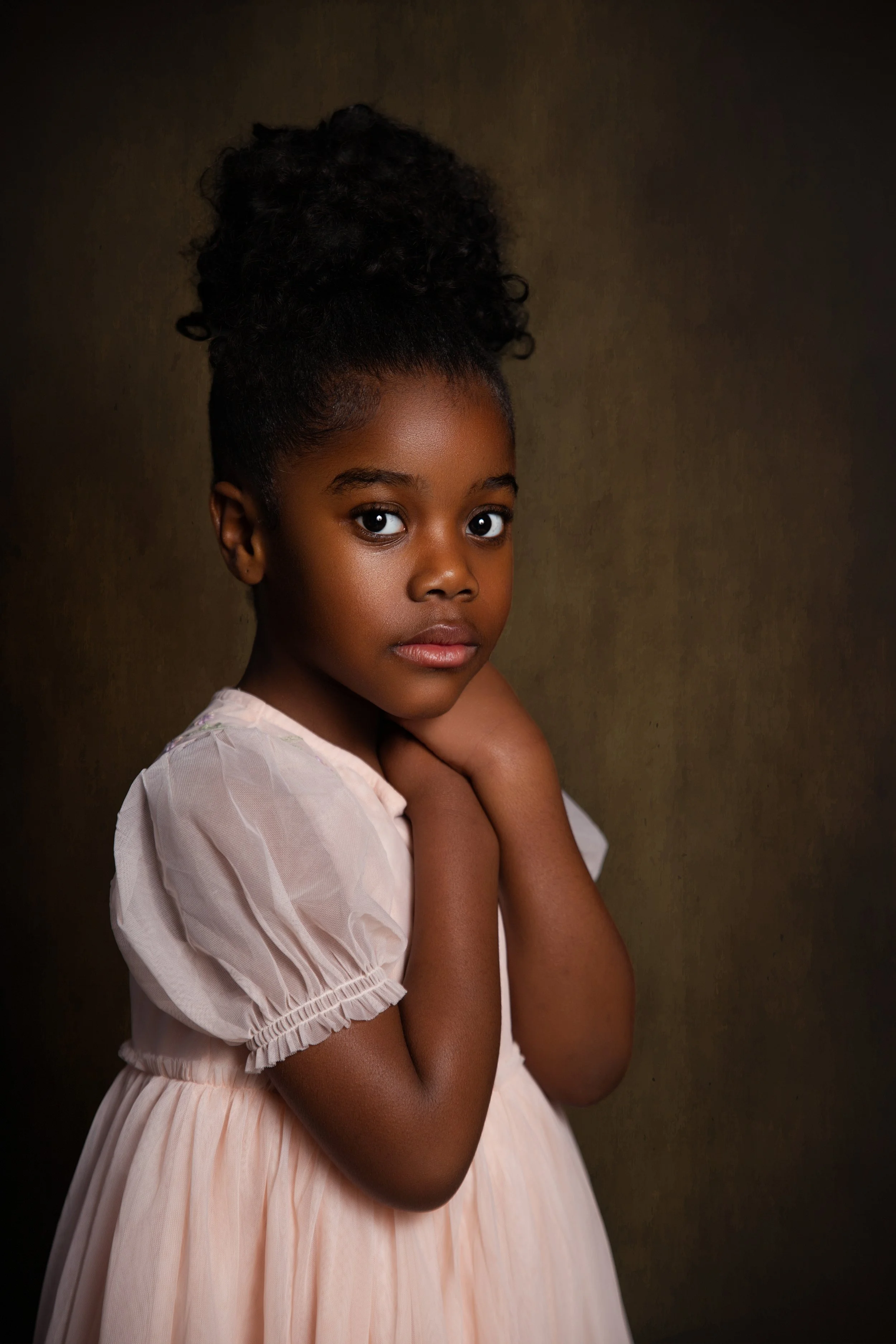 classic little girl fine art portrait by manchester portrait photographer