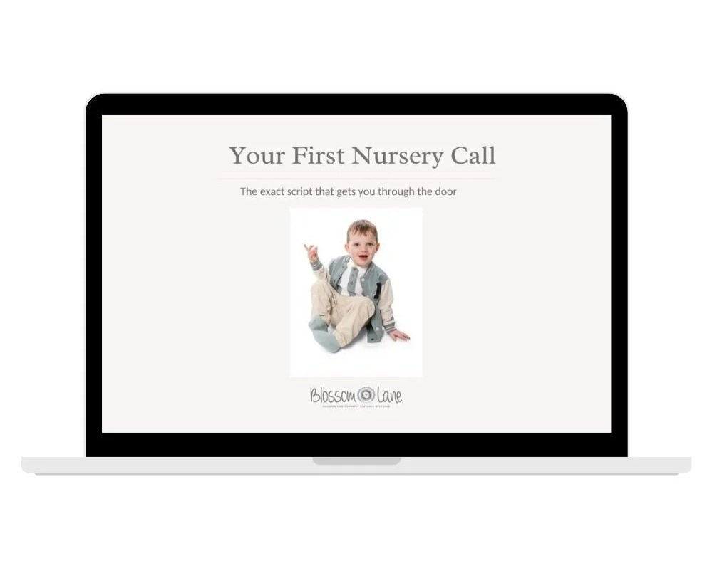 Your First Nursery Call — free cold call script for nursery photographers