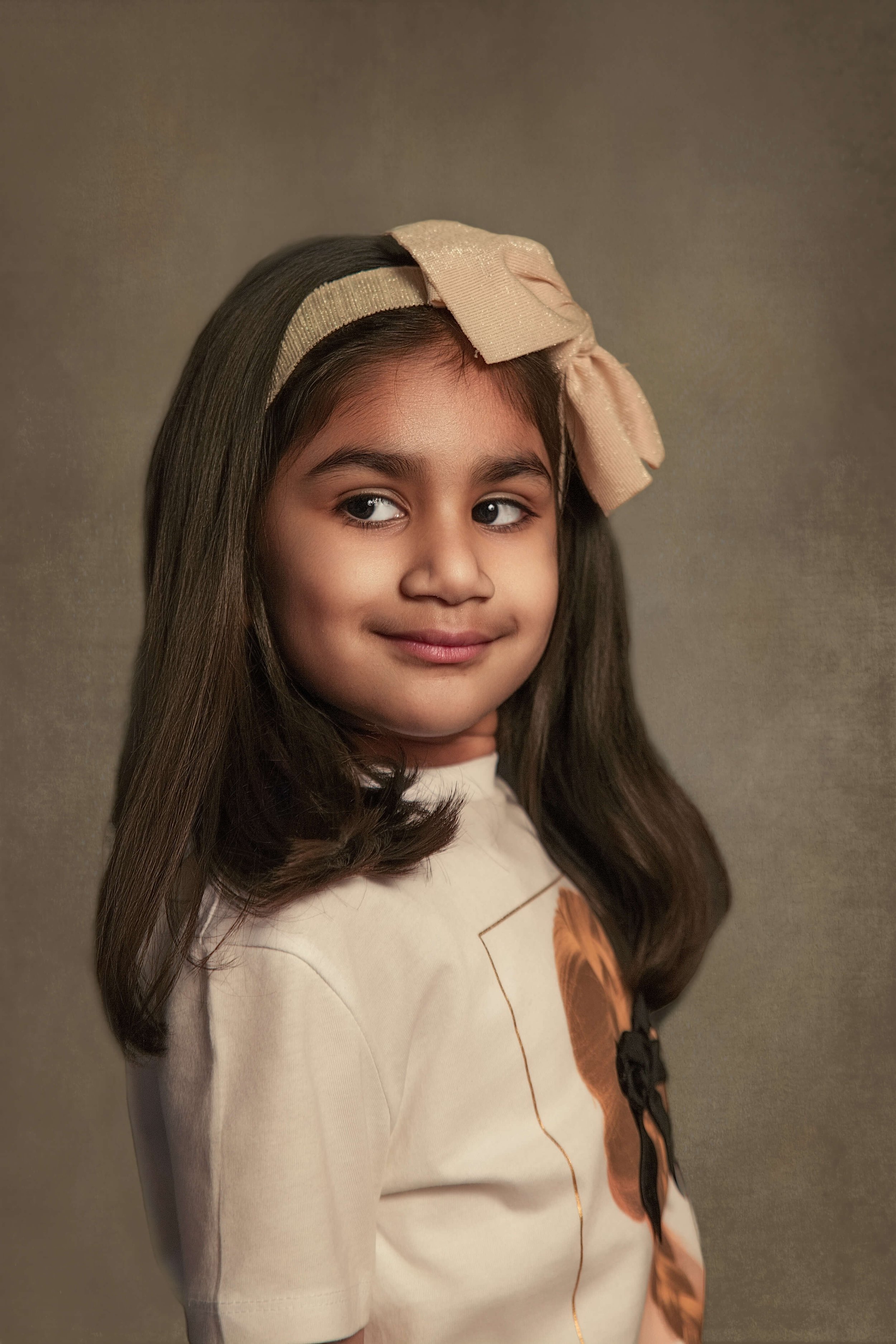 Fine art children's portrait of young girl created in home setting, Bury photographer