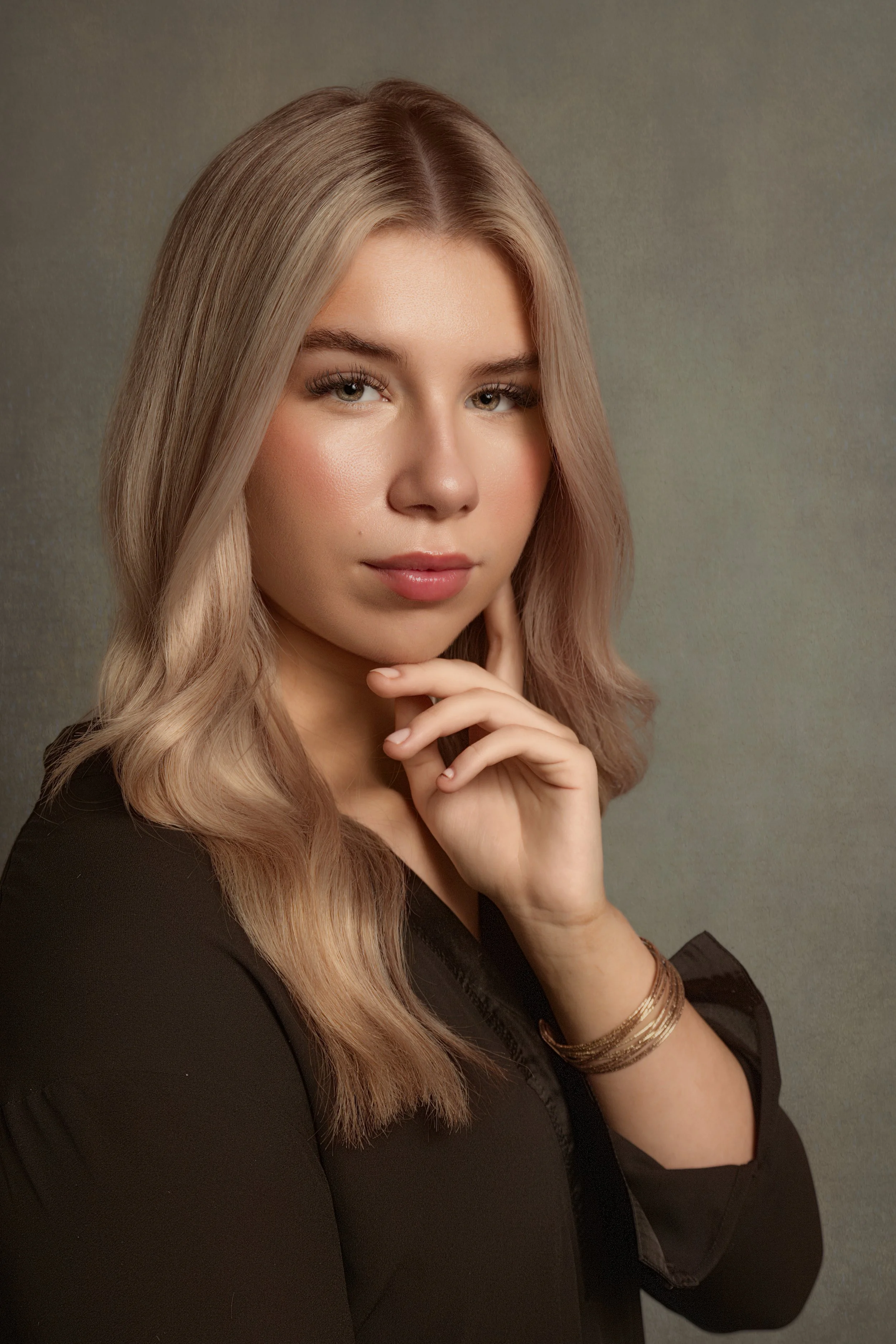 stunning fine art styled portrait photograph of blonde girl in Manchester