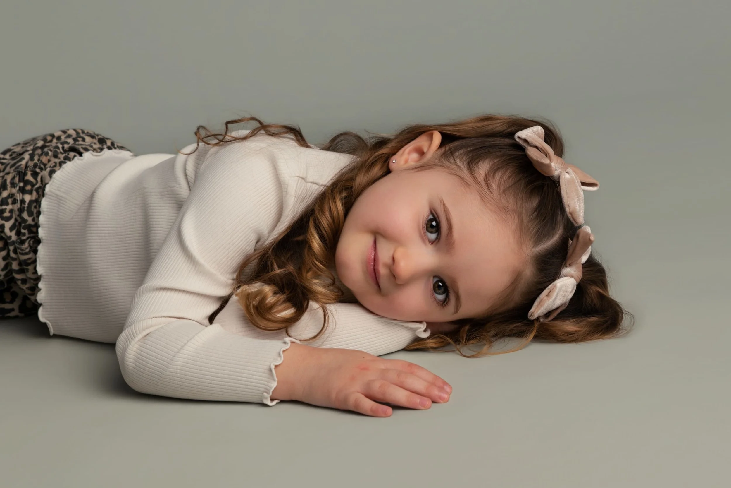 Young girls child portrait at pop up studio day manchester