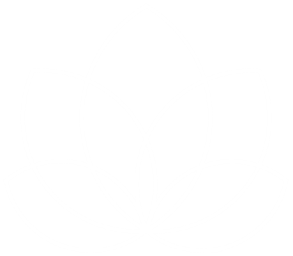 Ein abstraktes, weißes Lotusblumen-Design auf schwarzem Hintergrund.