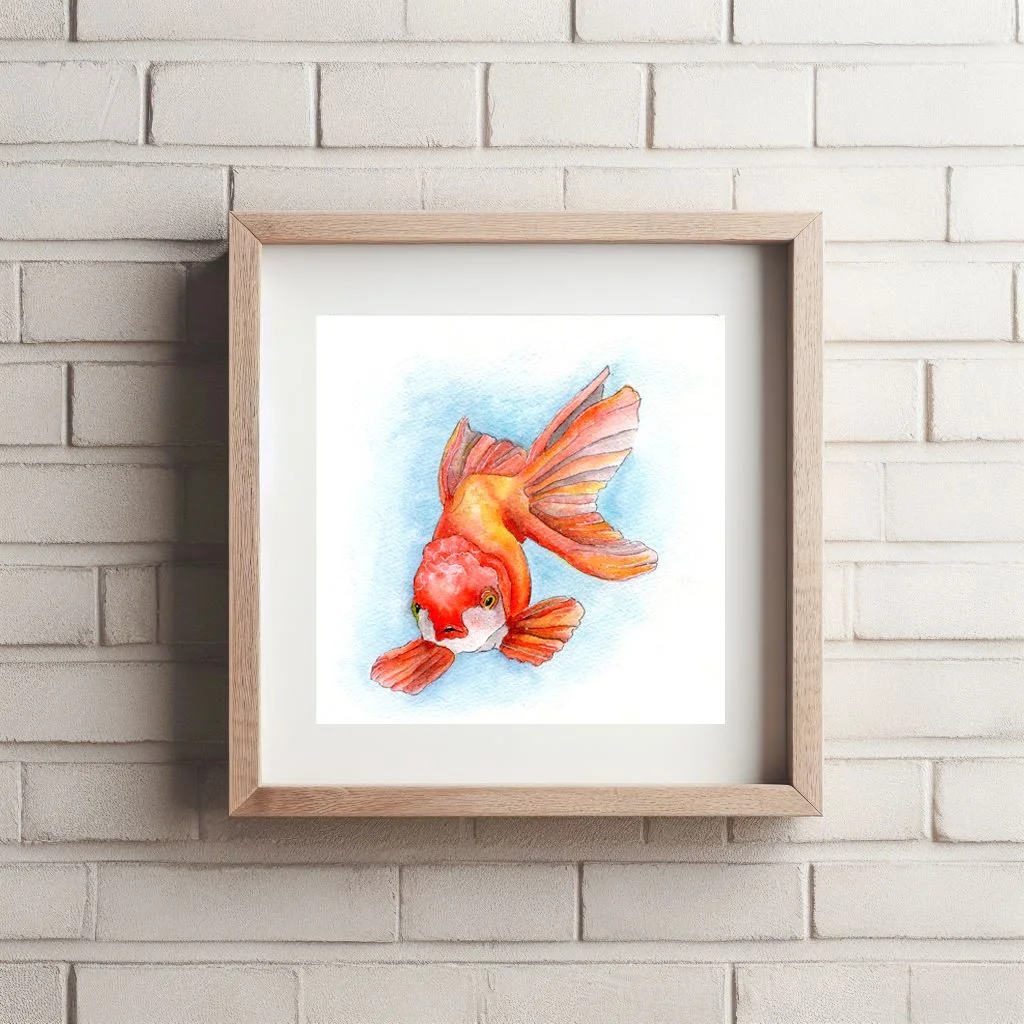 Whimsical Goldfish Art Print