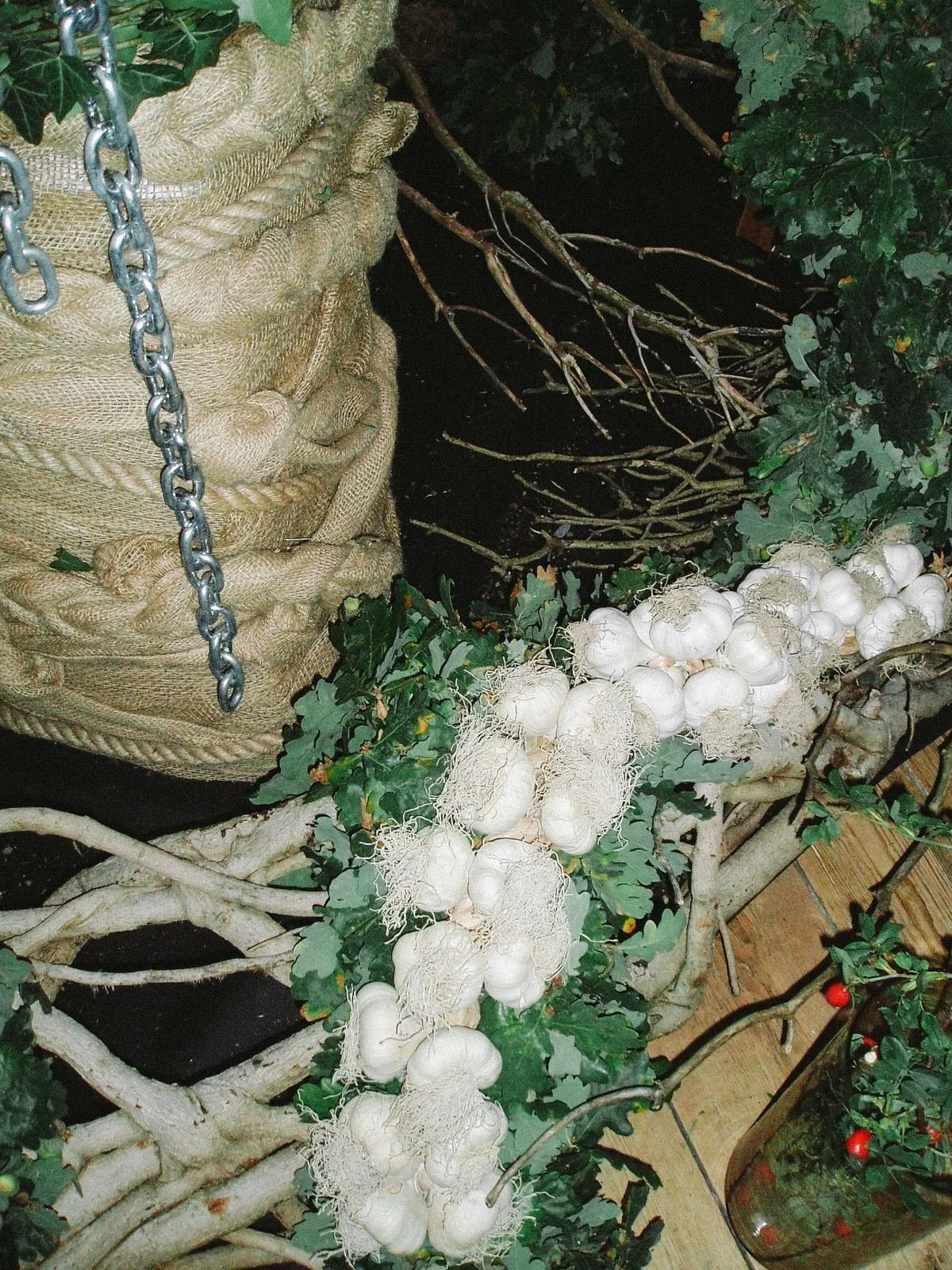 Set design concept installation garlic sculpture green installation.JPG