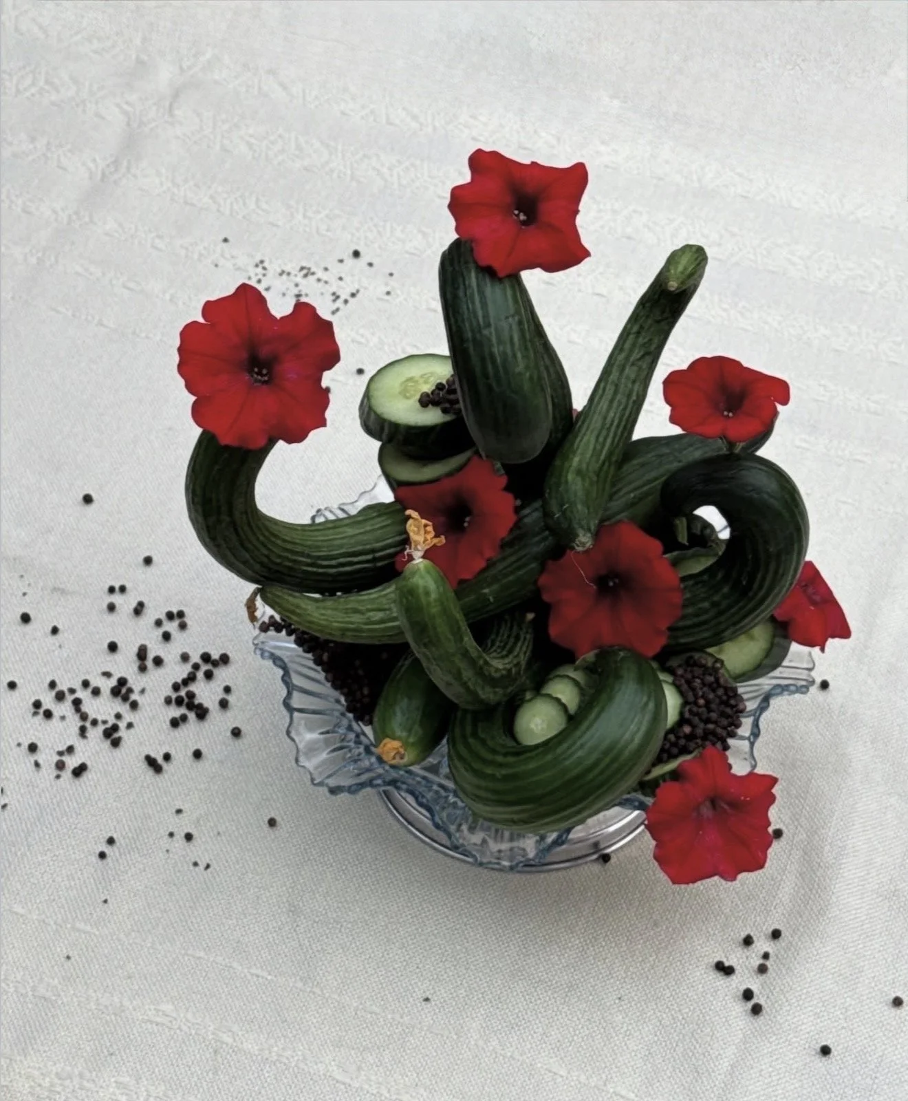 Event flowers table styling poppies cucumber arrangement.JPG